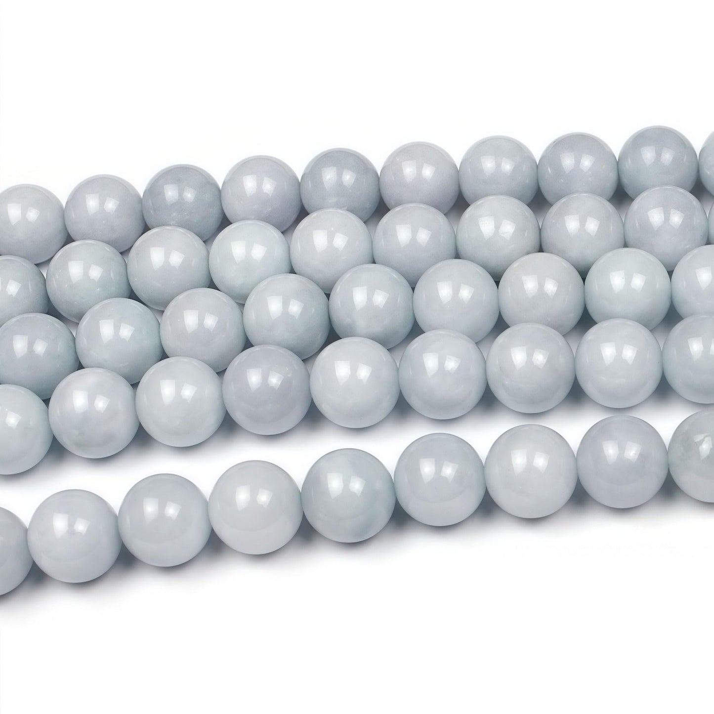 MJDCB Natural Round Aquamarine Gemstone Spacer Loose Beads Spacer Beads for DIY Jewelry Making Strand 15"