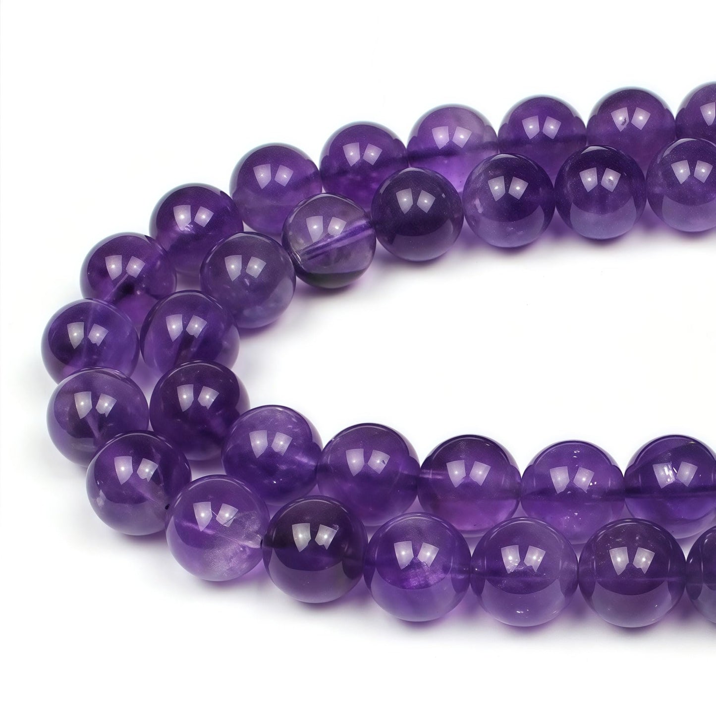 MJDCB 5A Natural South Africa Amethyst Gemstone Round Stone Beads for Jewelry Making DIY Bracelet Necklace (10mm)