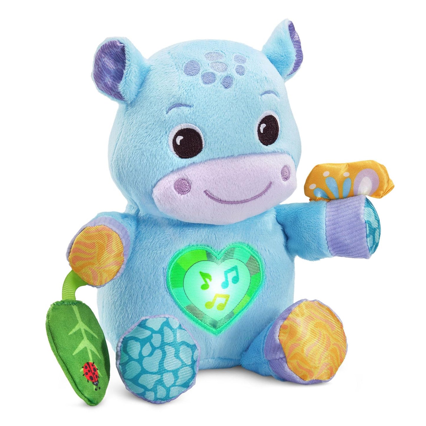 VTech Baby Hug-a-Hippo Musical Plush Toy with Lights and Textures, Blue