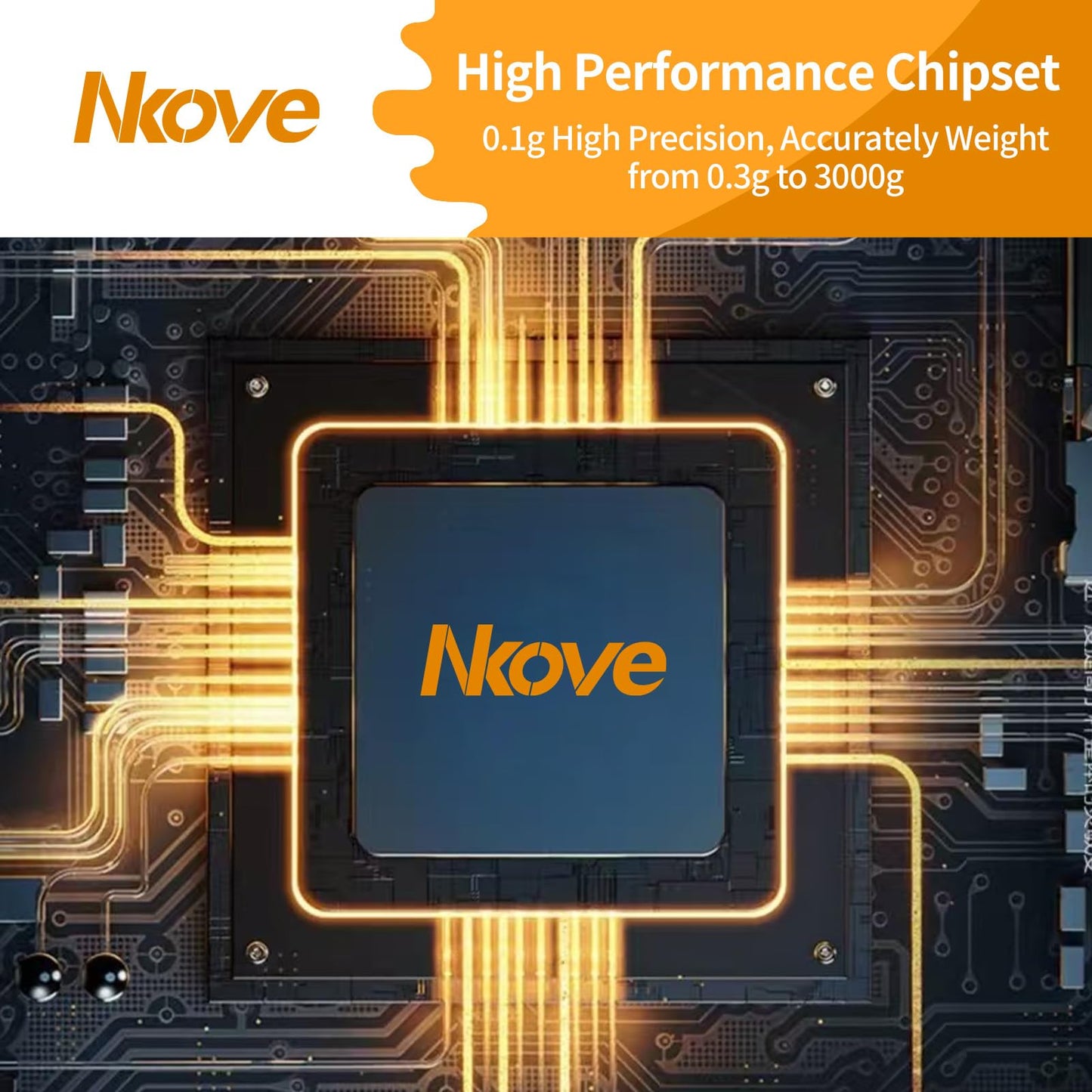 NKOVE Digital Coffee Scale with Timer 3kg/0.1g High Precision Espresso Scale Tare Function for Pour Over Maker Brew