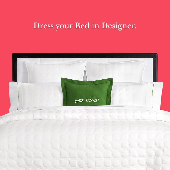 kate spade new york Noel Full/Queen Quilt Bedding Set, 200 Thread Count and 100% Cotton Cover, All Season 3 Piece Reversible Bedding Set, Machine Washable, Marshmallow
