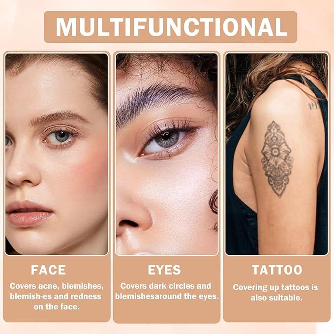 Under Eye Concealer for Dark Circles Color Corrector Pro Full Coverage Concealer de oieras Long-lasting Cover up Makeup -02 LIGHT CREAM