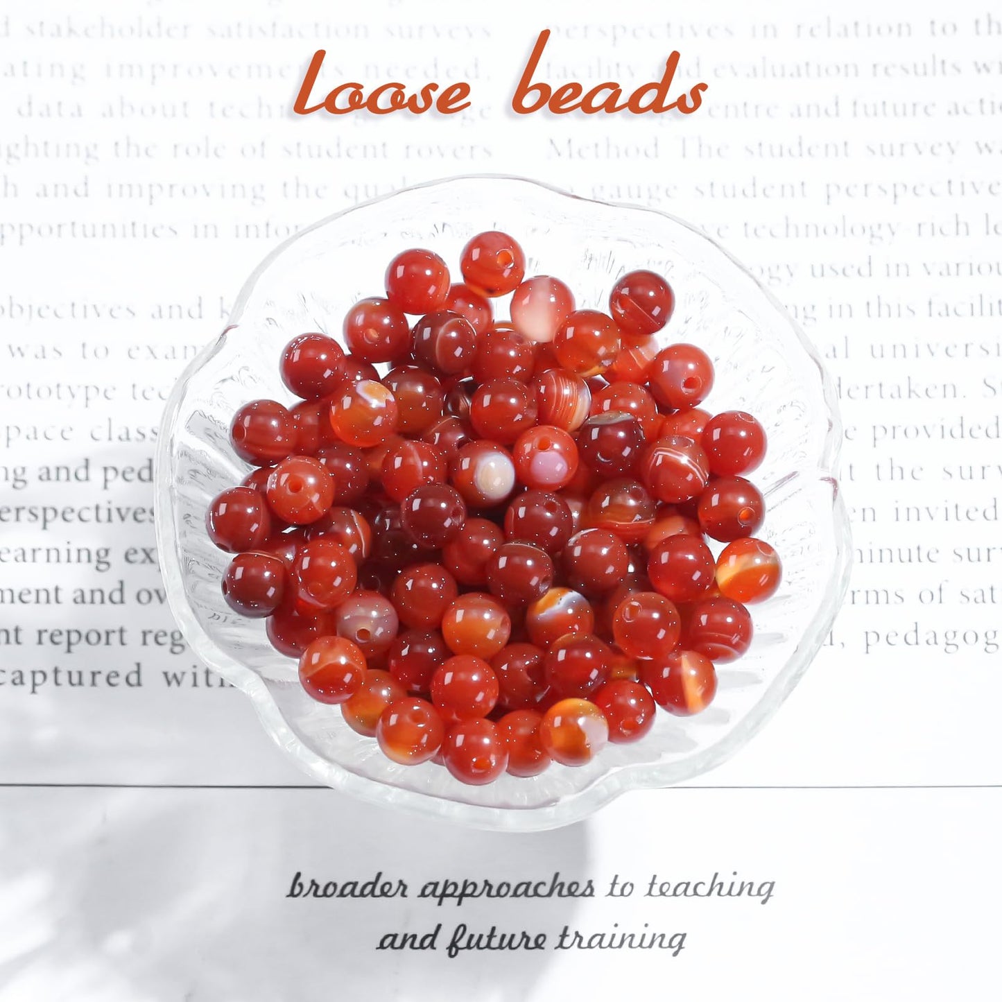 Natural Gemstone Round Loose Beads for Jewelry Making DIY Crystal Energy Healing 1 Strand 15" (Red Stripe Agate, 4mm (15"/Strand))