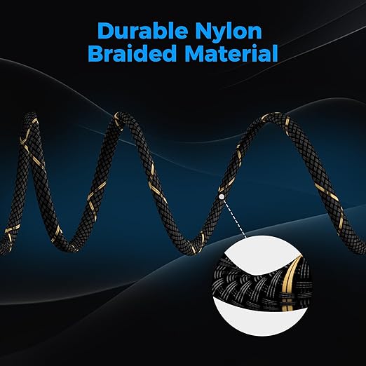 14/2 Speaker Wire 50 Feet, 14AWG Gauge Speaker Cable, Direct Burial, Durable Nylon Braided, in Wall, 2 Conductors, OFC Oxygen-Free Copper, for Car Audio Stereos, Home Theater, Surround Sound, Radio