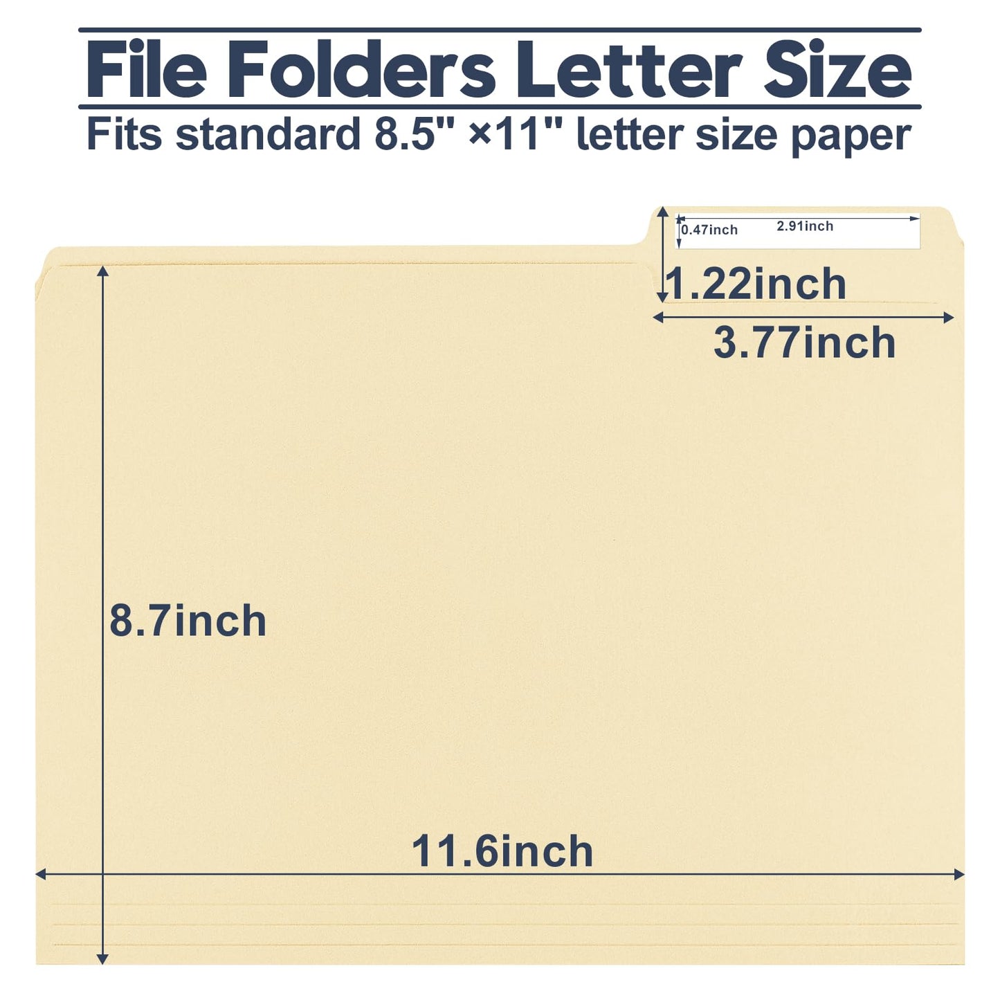 Manila File Folders, 150 Pack Bulk, Letter Size 8.5" x 11", 1/3 Cut Tabs in Assorted Positions, Includes Blank Labels, Sturdy Paper Stock for Office Business School Home Use,Manila