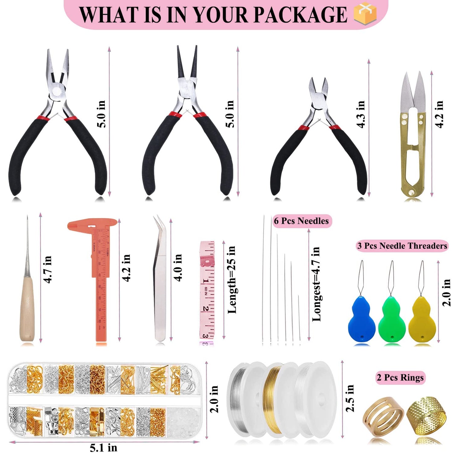 MONVICT Jewelry Making Supplies Kit - 24 + 845 Pcs Jewelry Making Tools for Repair, Crafting, Earring, Ring, and Beading