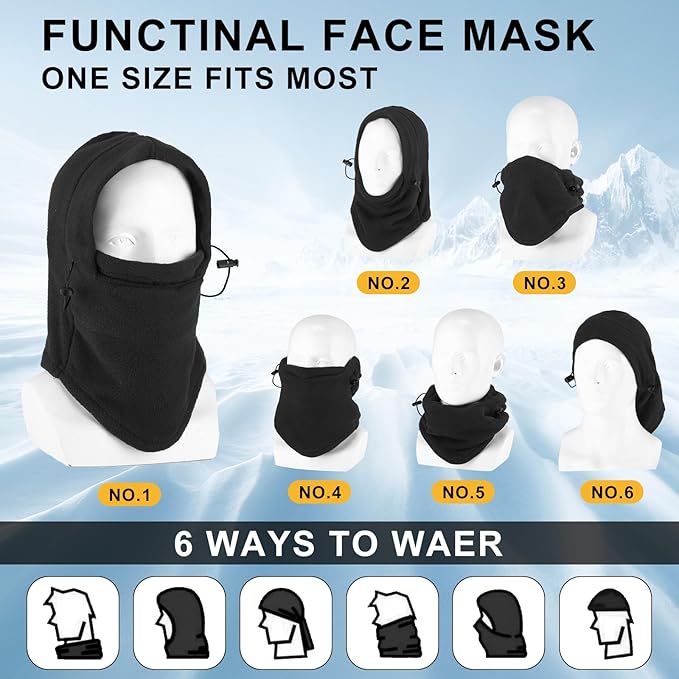 Frienda 8 Pcs Balaclava Ski Mask Men Windproof Warmer Face Covers Adjustable Winter Mask for Men Women