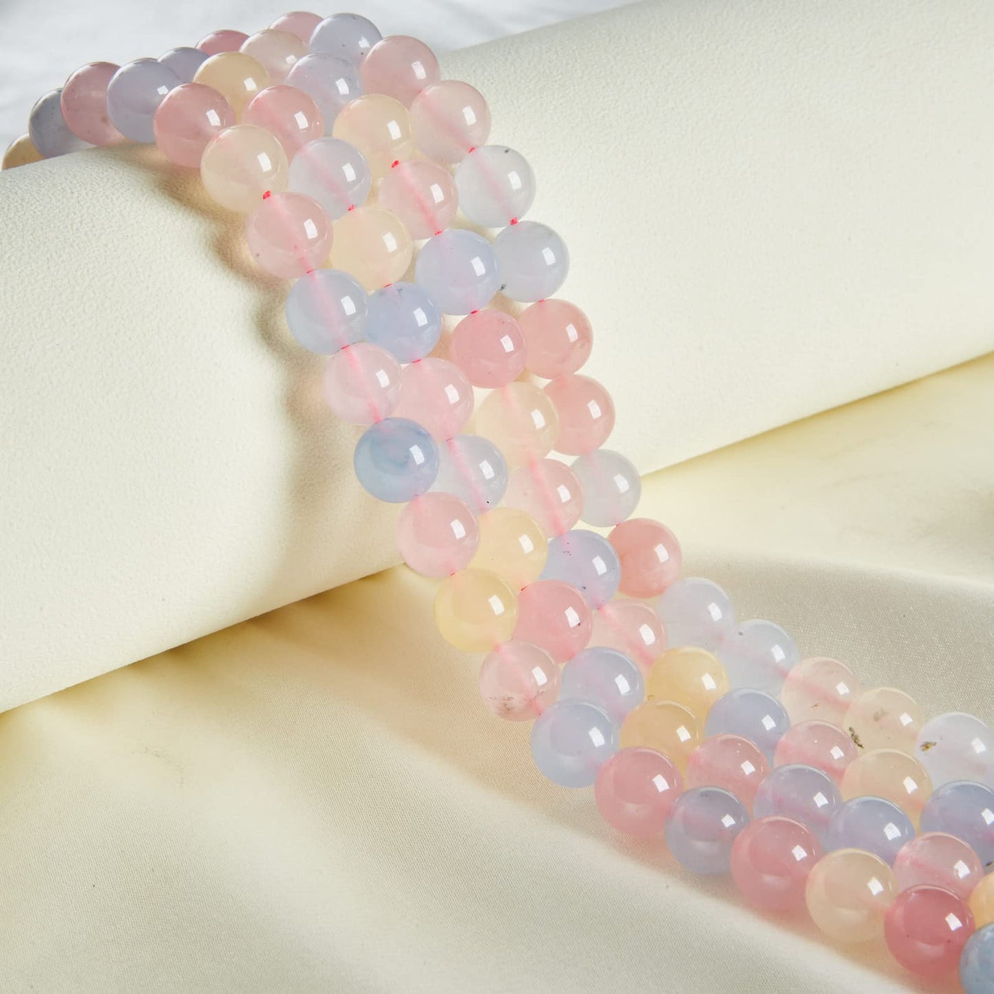 60pcs 6mm Morgan Chalcedony Beads Natural Gemstone Beads Round Loose Beads for Jewelry Making