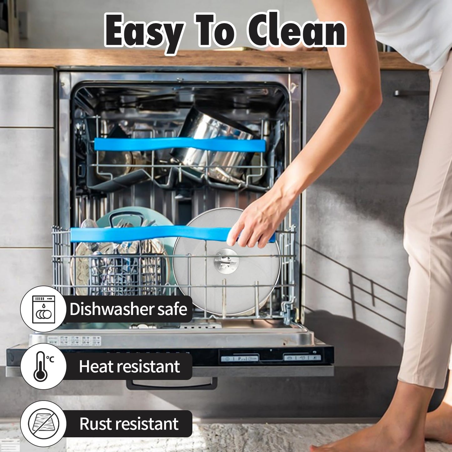 MOAMUN 4PCS Splatter Screen for Frying Pan, Stainless Steel Grease Splatter Guard, Hot Oil Splatter Screen with Foldable Knob, Ultra-Fine Mesh No Burns Keeps Kitchen Clean(8", 10", 11.5", 13")
