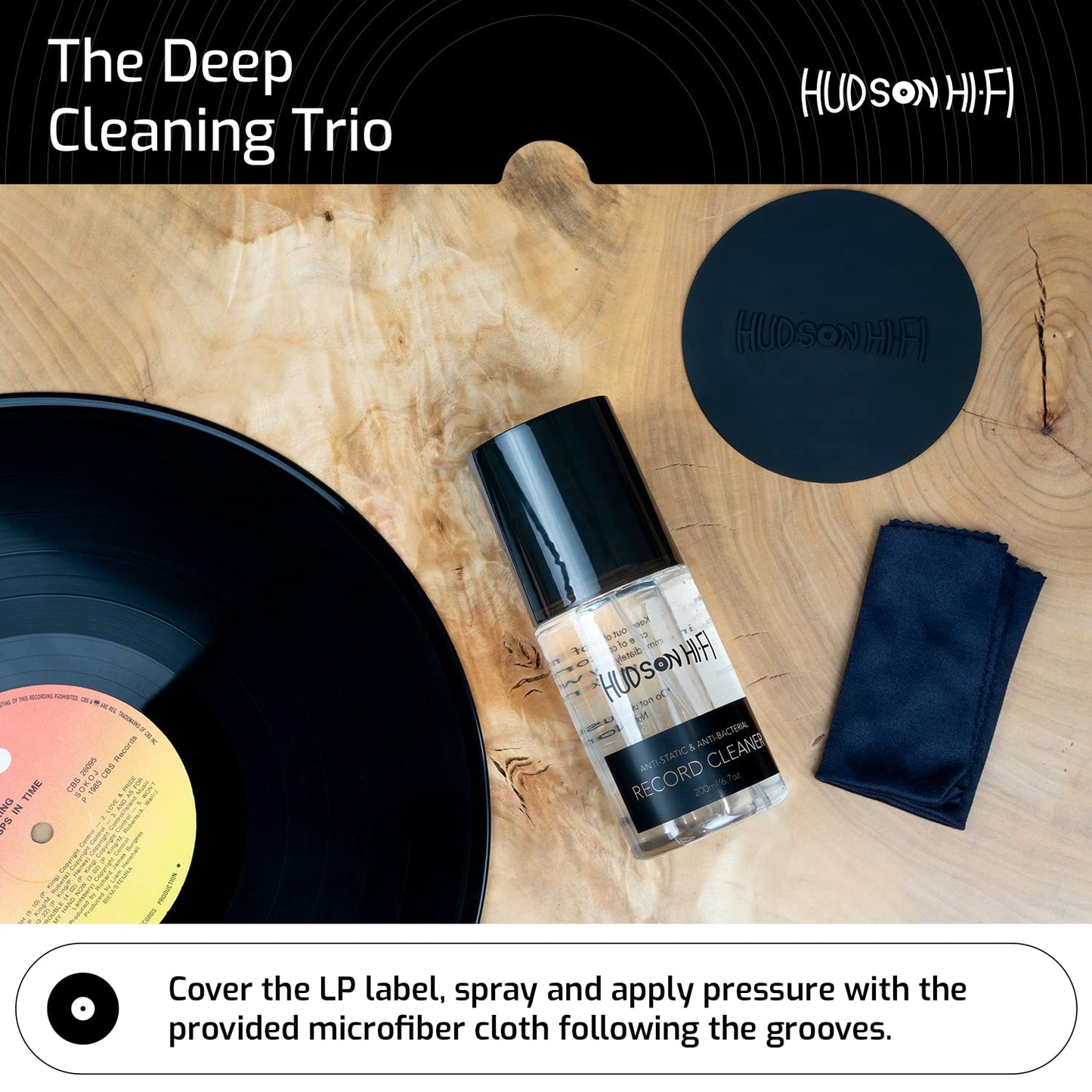 9-in-1 Vinyl Record Cleaning Kit – Anti-Static Cleaner, Carbon Fiber & Velvet Brushes, Stylus Gel, Microfiber Cloth, Mitts & Label Protector for LP Care