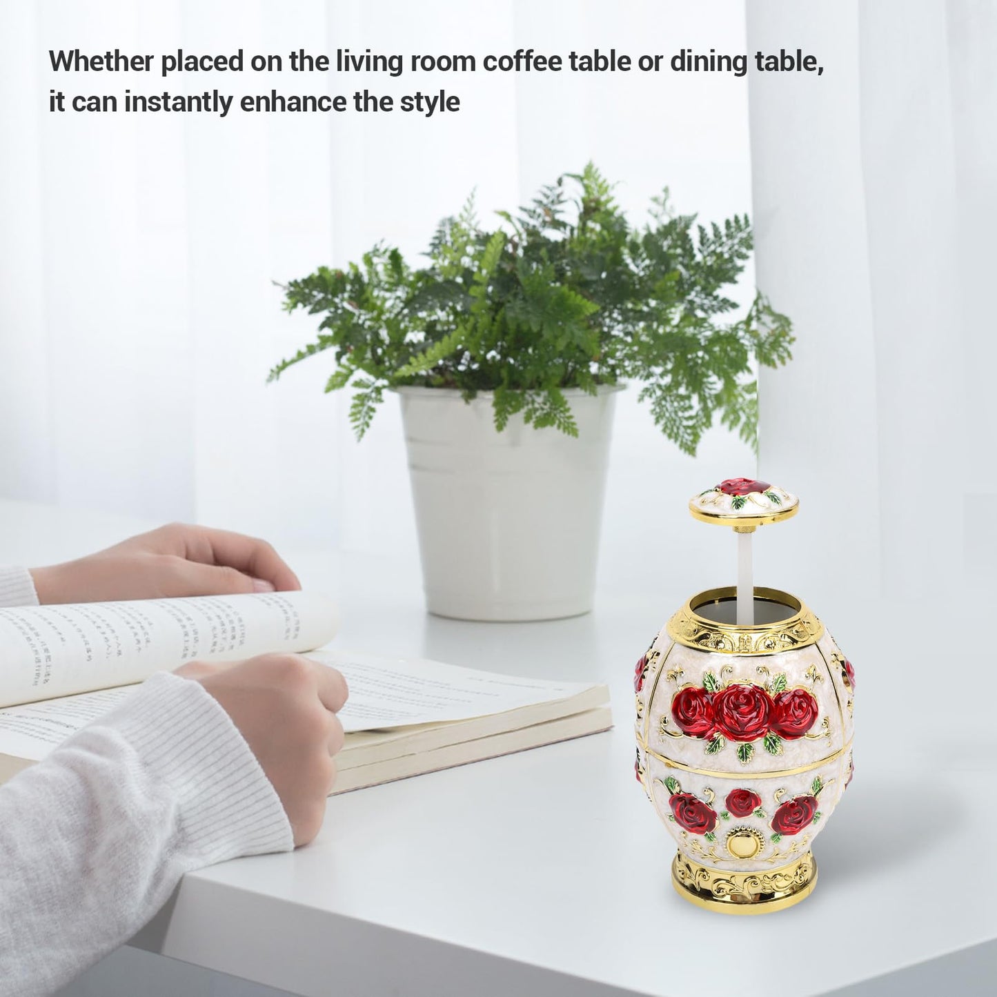 Sunicon Portable Retractable Toothpick Holder, Toothpick Holder, Automatic Retro Pop Up Toothpick Dispenser Toothpicks Case Storage Organizer Container Decoration for Kitchen