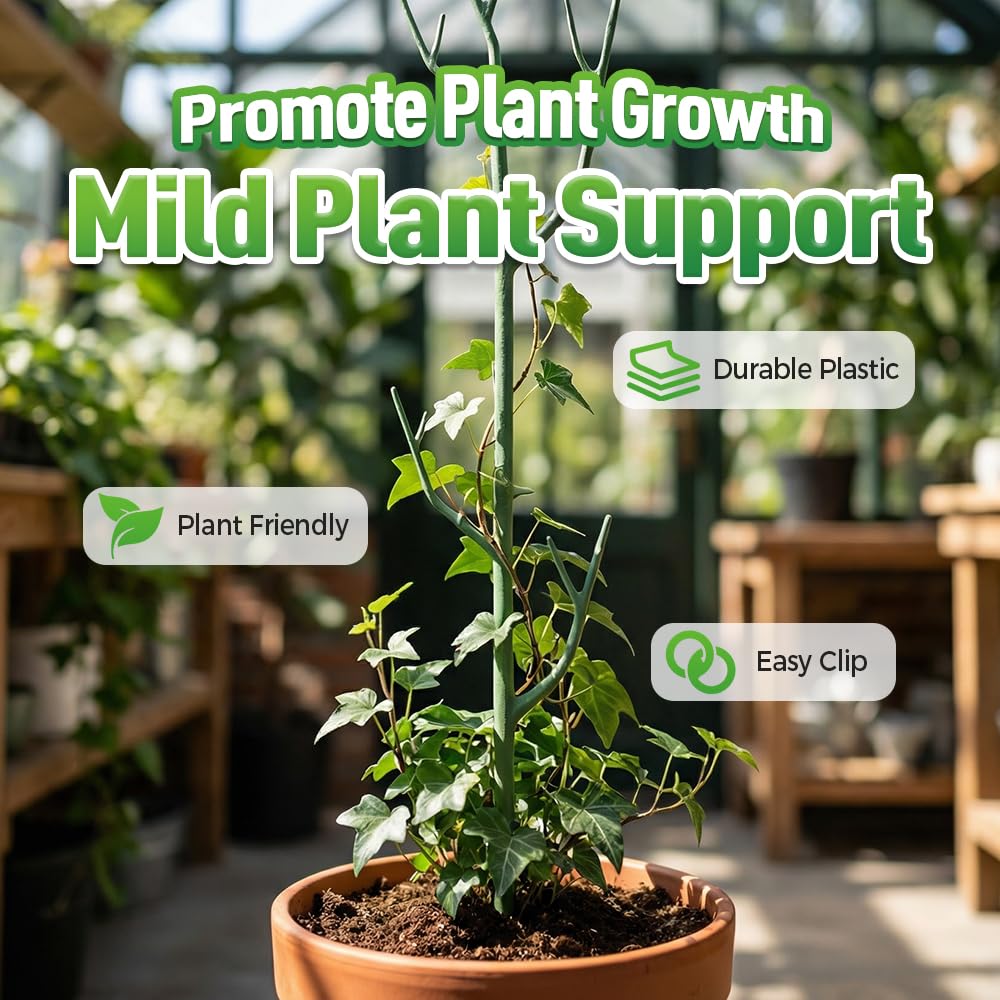 10 Pack Stackable Monstera Plant Support, Garden Plant Support Stakes for Indoor Outdoor Plants, Climbing Plant Support Structures Plant Holder Stick Moss Pole for Support Tall Potted Plants