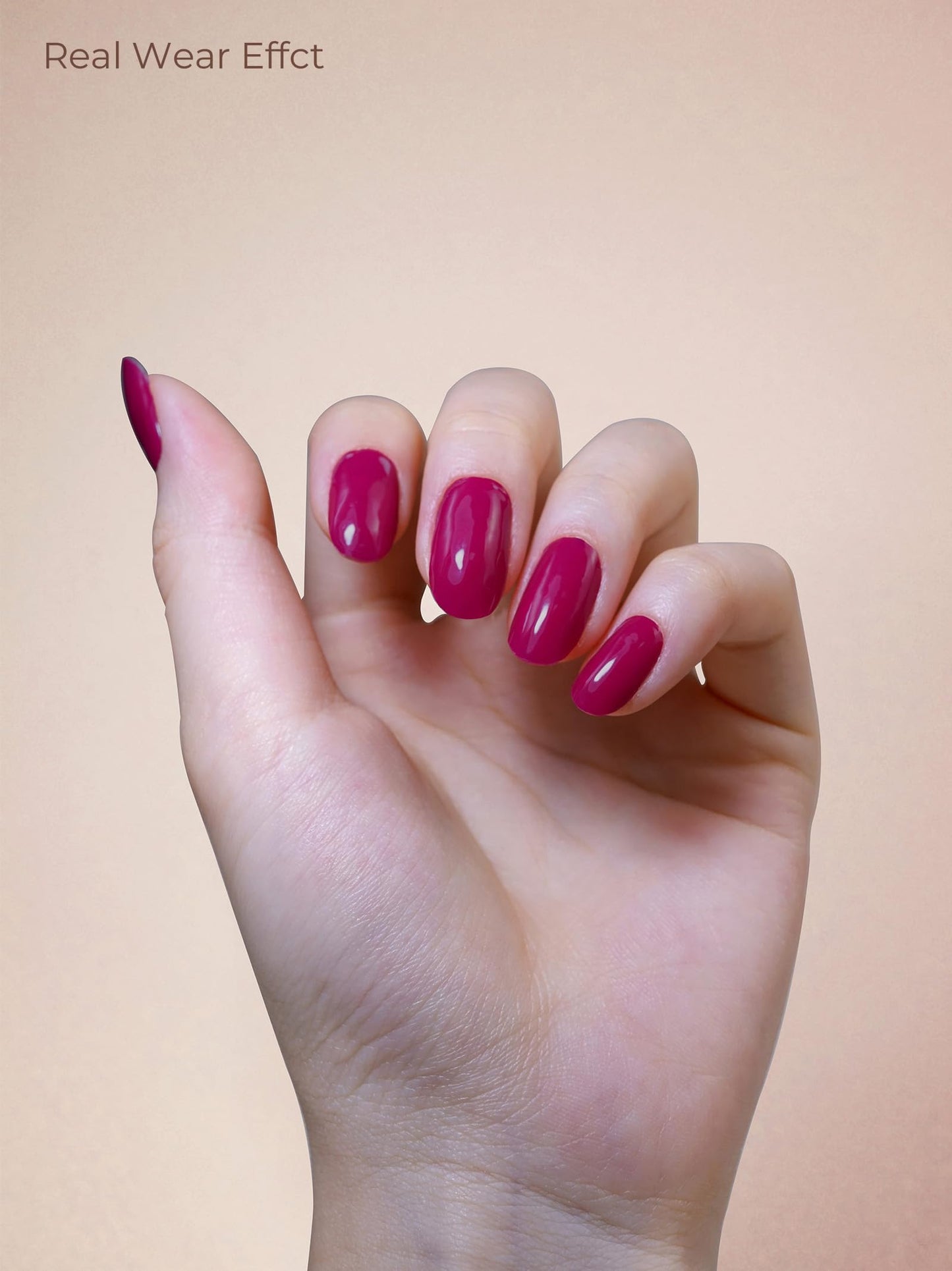 Beaolata Real Gel Nail Strips (No UV Light Needed) - 44Pcs Salon Quality Nail Stickers - Long Lasting Polish Wraps for Women, Easy Apply & Remove (Tropical Pink）