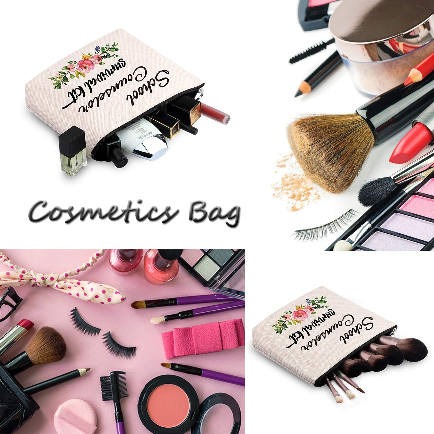 Generic WCGXKO School Counselor Gift Counselor Survival Kit Portable Travel Accessories Toiletry Bag Makeup Bag Talk Less Smile More