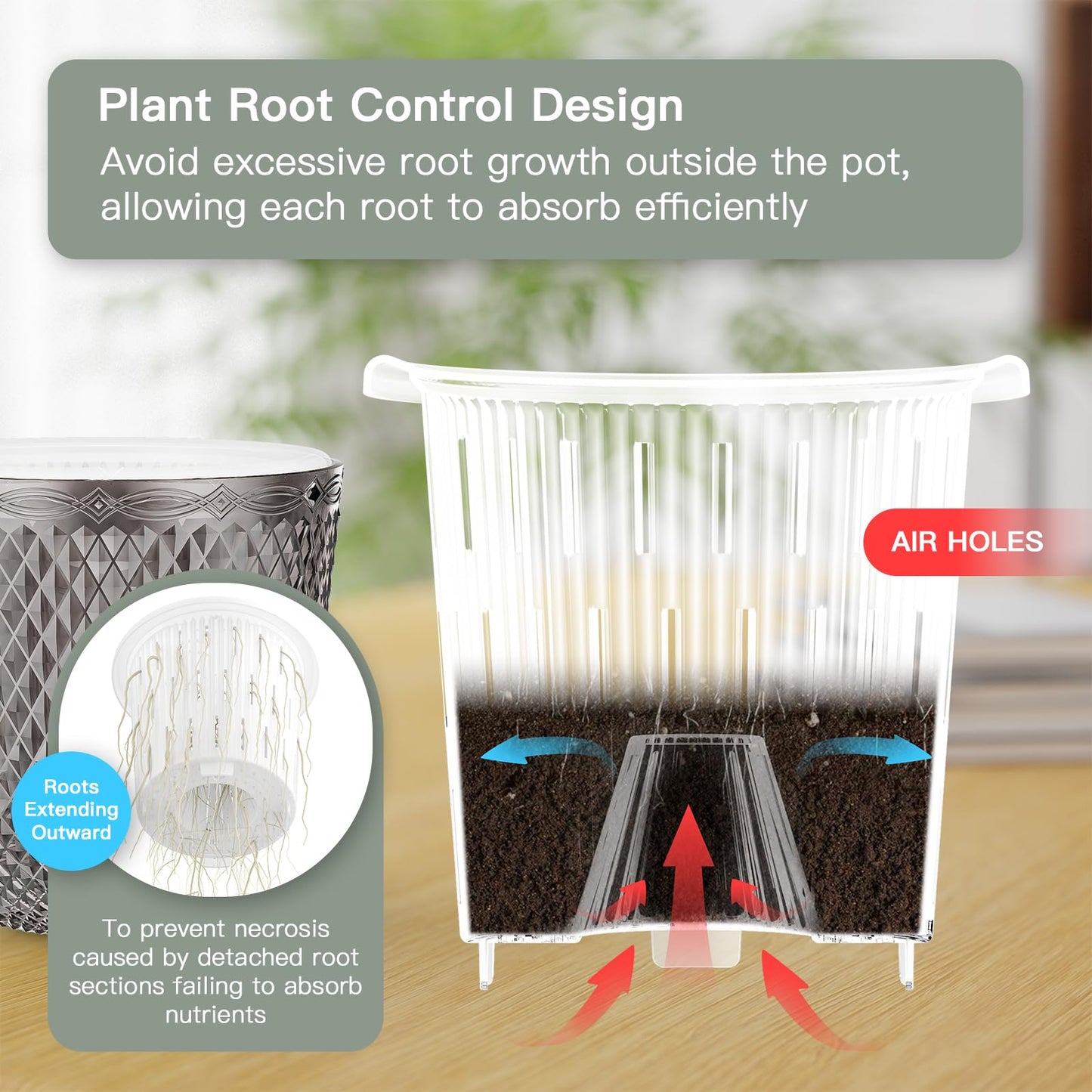 QCQHDU Hanging Planters for Indoor Plants, 2-Pack 5.7 Inch Self Watering Hanging Pots, Plastic Plant Hanger with Drainage Holes and 3 Hooks Chains for Garden Home (Gray)