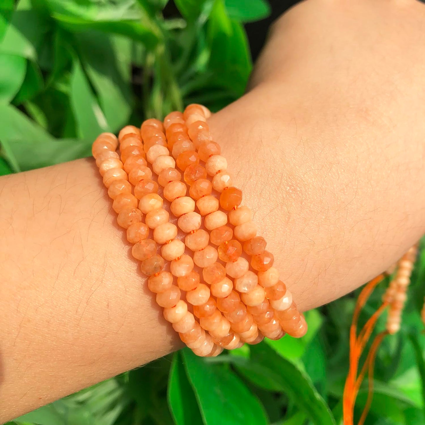 2 String 220PCS 3x5mm Natural Sun Stone Beads for Jewelry Making, Songxi Facted Loose Gemstone Beads for DIY Bracelet Necklace Making Supplies with Energy Healing Chakra Power