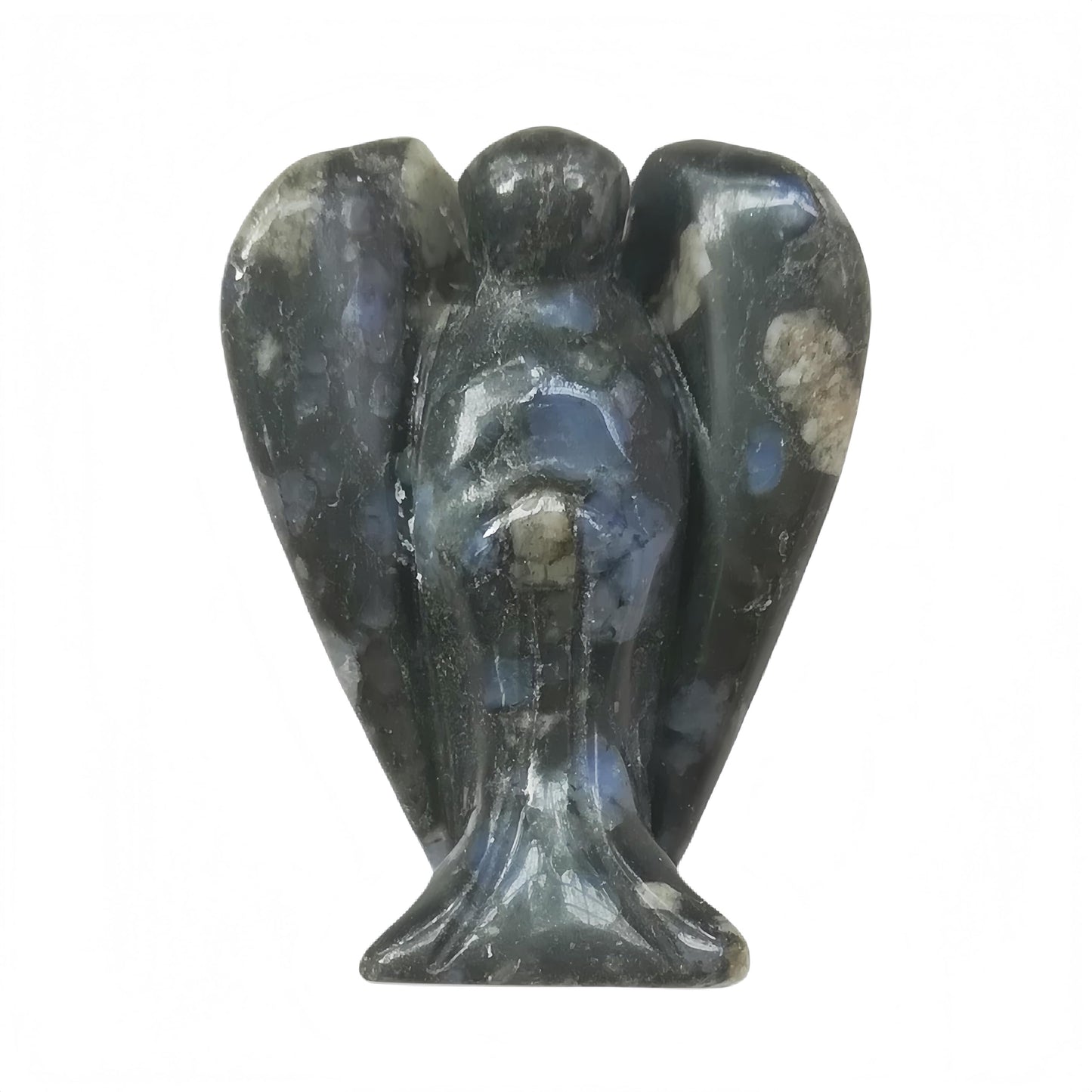 Afucats Natural Rhyolite Healing Guardian Angel Indoor Decorative Stone,1.5 Inches Carving Pocket Palm Statue,Gift for Her Christmas Décor