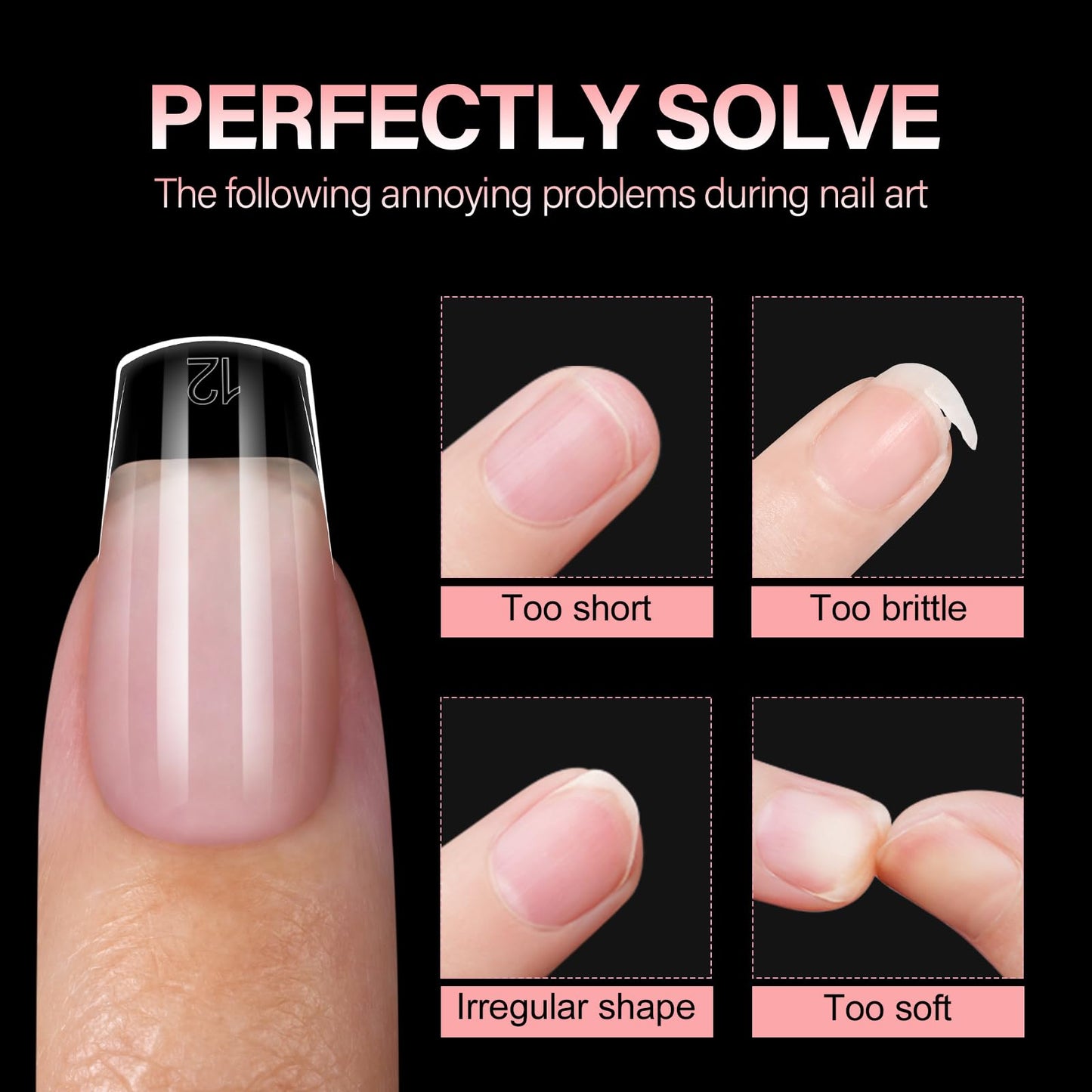 AILLSA Extra Short Coffin Nail Tips - 15 Sizes 240pcs Half Matte Pre-shaped Short Nails Tips, Full Cover Clear Press on Gelly Tips for Home Salon with Storage Box