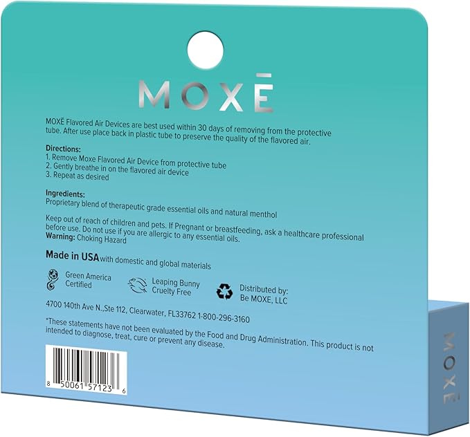 MOXE Natural Wintermint Air Inhaler | Non Electric Long-Lasting Flavored Air Refreshing Support | Oral Fixation Wintergreen & Menthol Essential Oils, Craving Relief