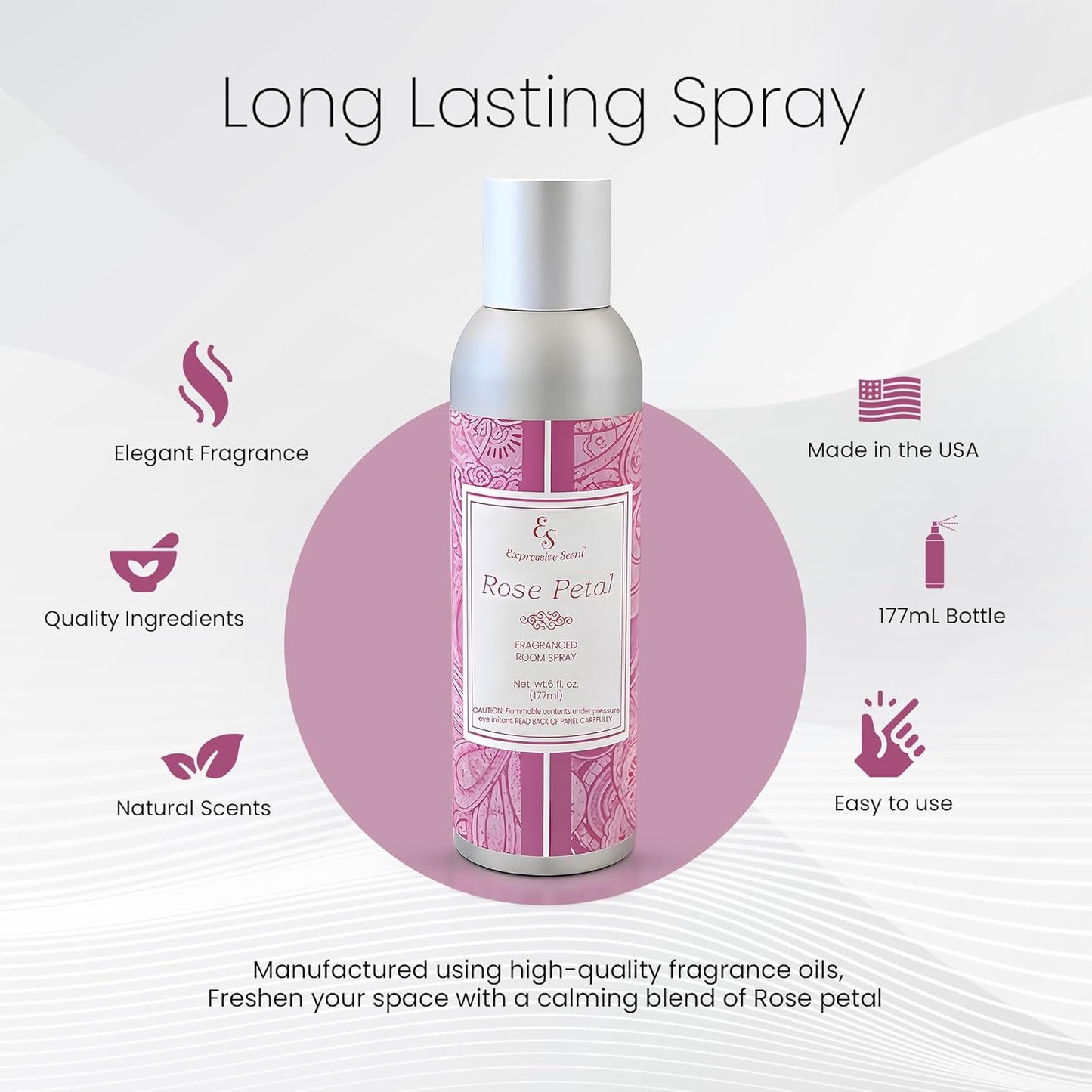 Room Freshener spray - Premium Rose Air Fresheners for Home – Long lasting home fragrance Spray for Bathroom, Office & Small Spaces 6 FL Oz