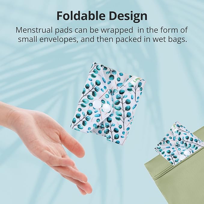 7pcs Set 1 pc Mini Wet Bag +6pcs Absorbent Reusable Sanitary Pads/Washable Cloth Menstrual Pads(Autumn,M)…