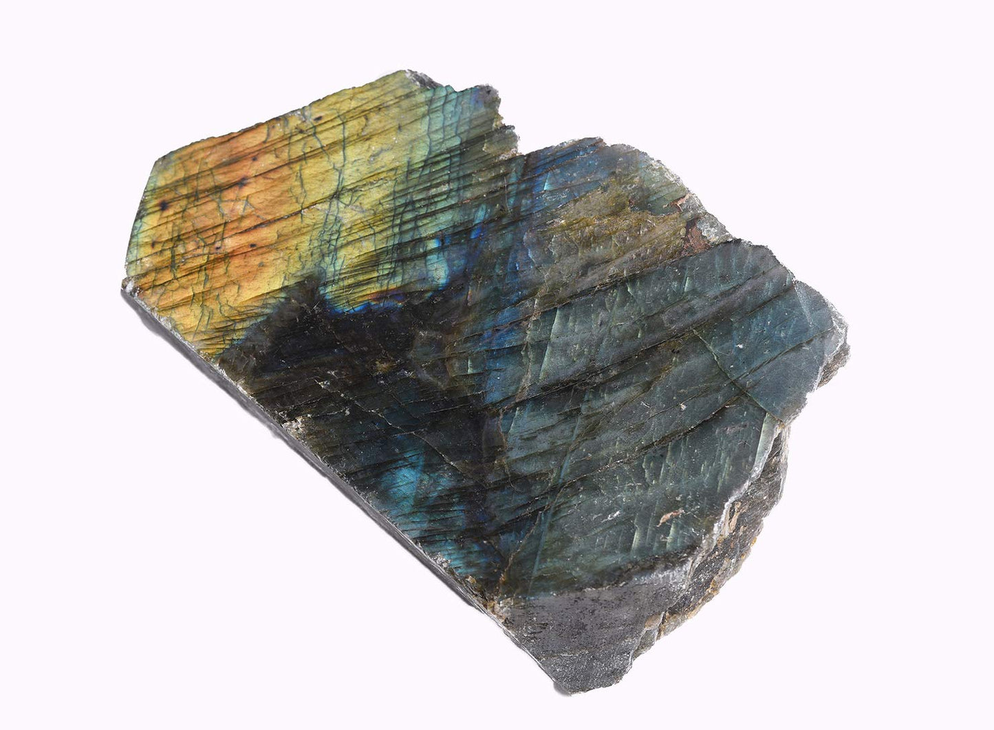 JIC Gem Healing Labradorite Upright Stone Gemstone Worry Therapy Crystal Point Reiki Stone Home and Office Decor 1-2 lb