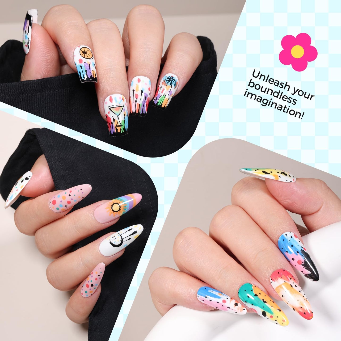 12 Color Nail Art Pens, 3D Nail Polish Pens Set 0.7mm Quick-Drying Acrylic Paint Markers Dotting Liner Drawing Pen Manicure Tools Set for Nail Design, DIY Home Salon Manicure Tools