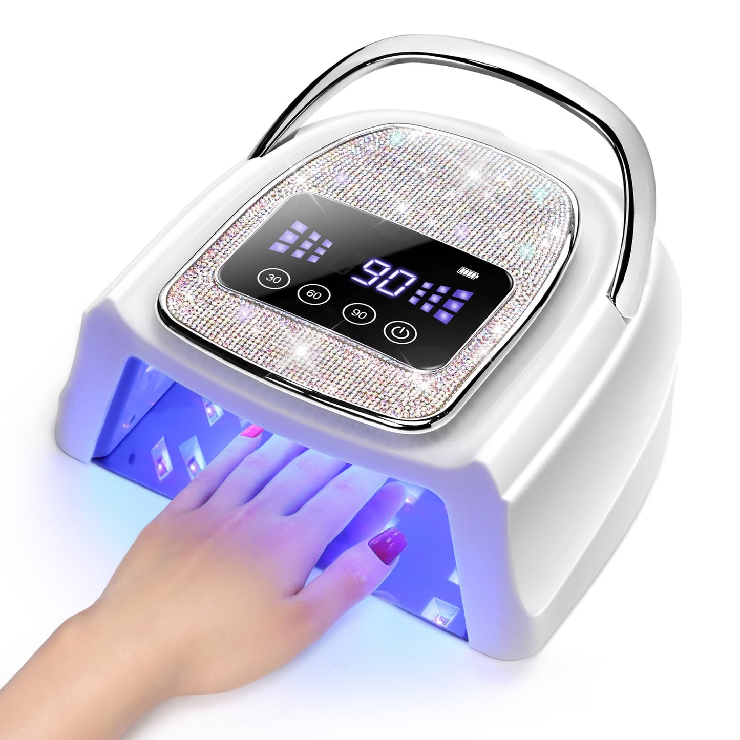 COSCELIA U V Nail Lamp Cordless Rechargeable U V Light for Gel Nails Prossional Automatic Sensor 3 Timer Quick Drying Glitter Nail Dryer Gifts for Women