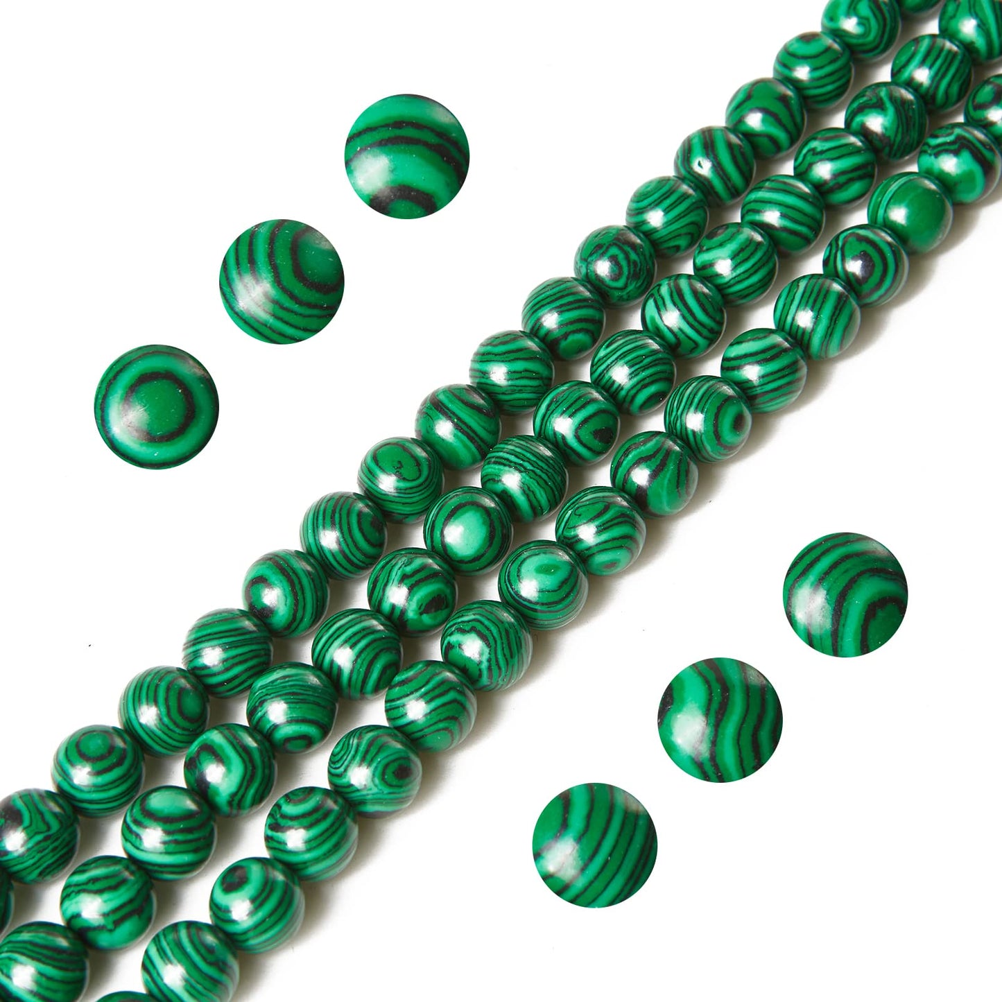 100pcs 8mm Malachite Beads Natural Gemstone Beads Round Loose Beads for Jewelry Making