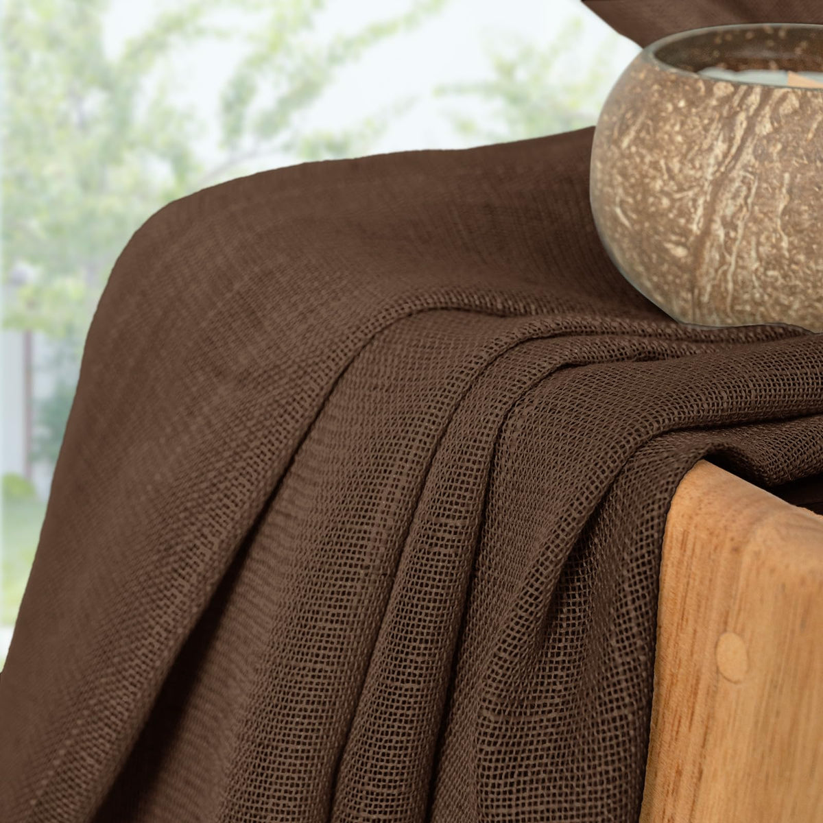 Brown Linen Curtains 90 Inches Long for Living Room (2 Count)