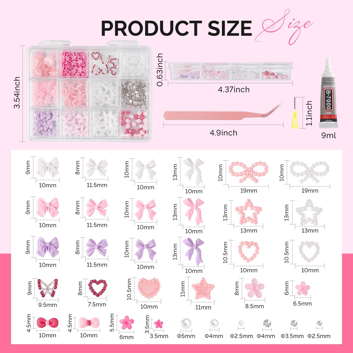 MelodySusie Handheld UV Light for Gel Nails with Stand with 3D Mixed Nail Charms and Gems