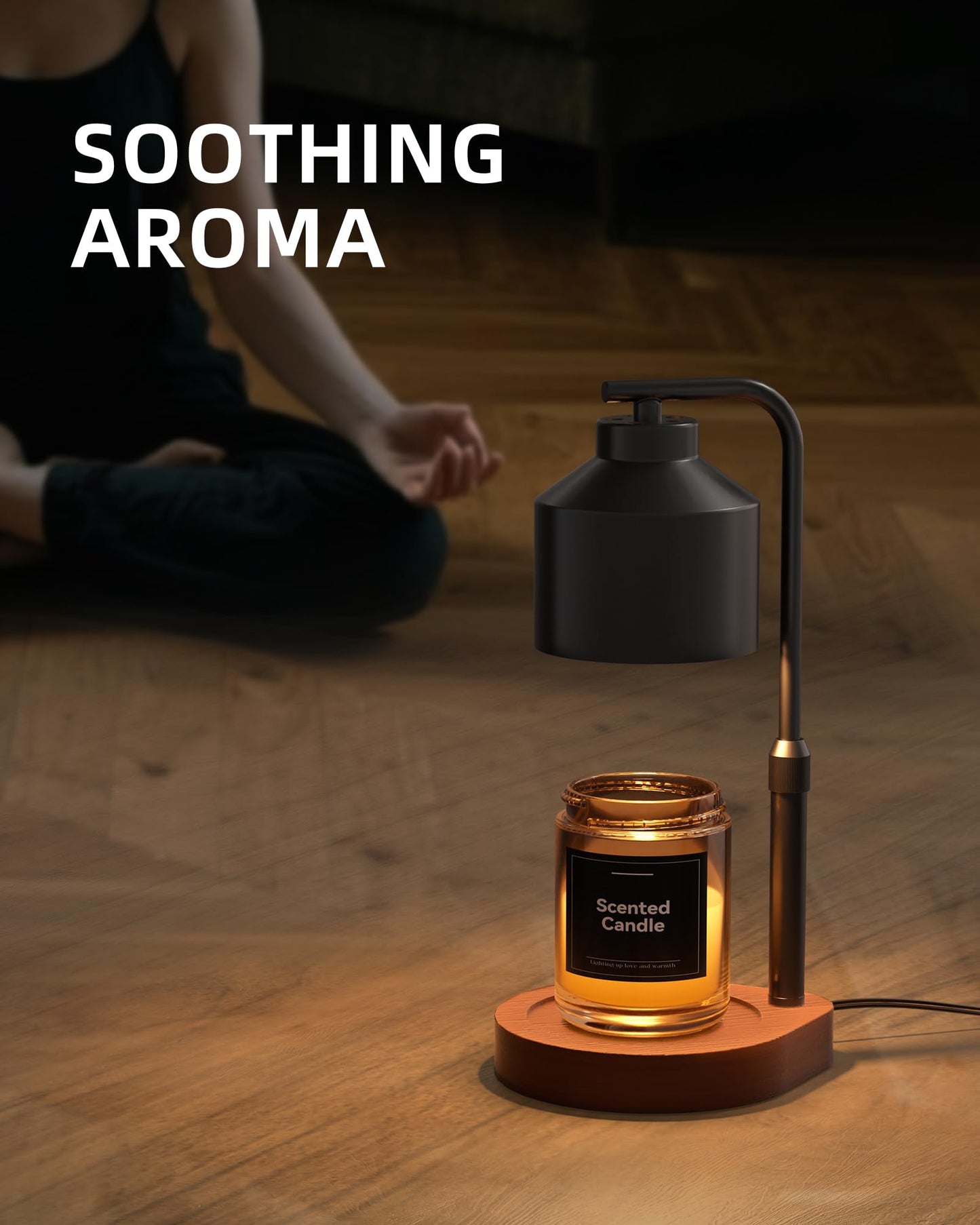 Cozmara Candle Warmer Lamp with Timer & Dimmer for Yankee Candles, Adjustable Height Candle Warmer for Jar Candles, Wax Melt Lamp for Home Decor & Gifts, Black, 2 Bulbs