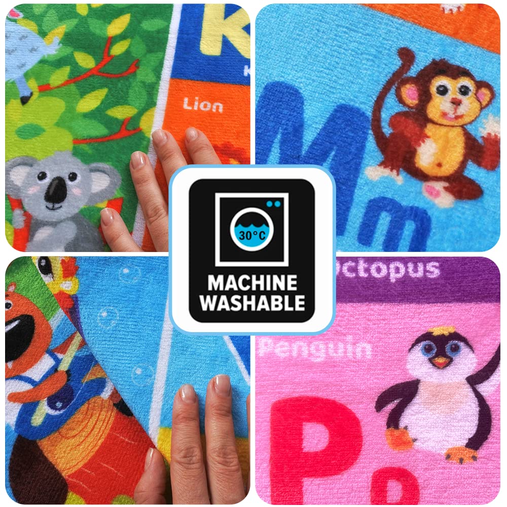 QUOKKA Baby Mat for Floor Play for Babies 6-12 Months – Super Soft Baby Floor Play Mat for Toddlers 1-3 – Extra Thick Crawling Plush Rug for Nursery – Padded Foldable Activity Infant Playroom Carpet