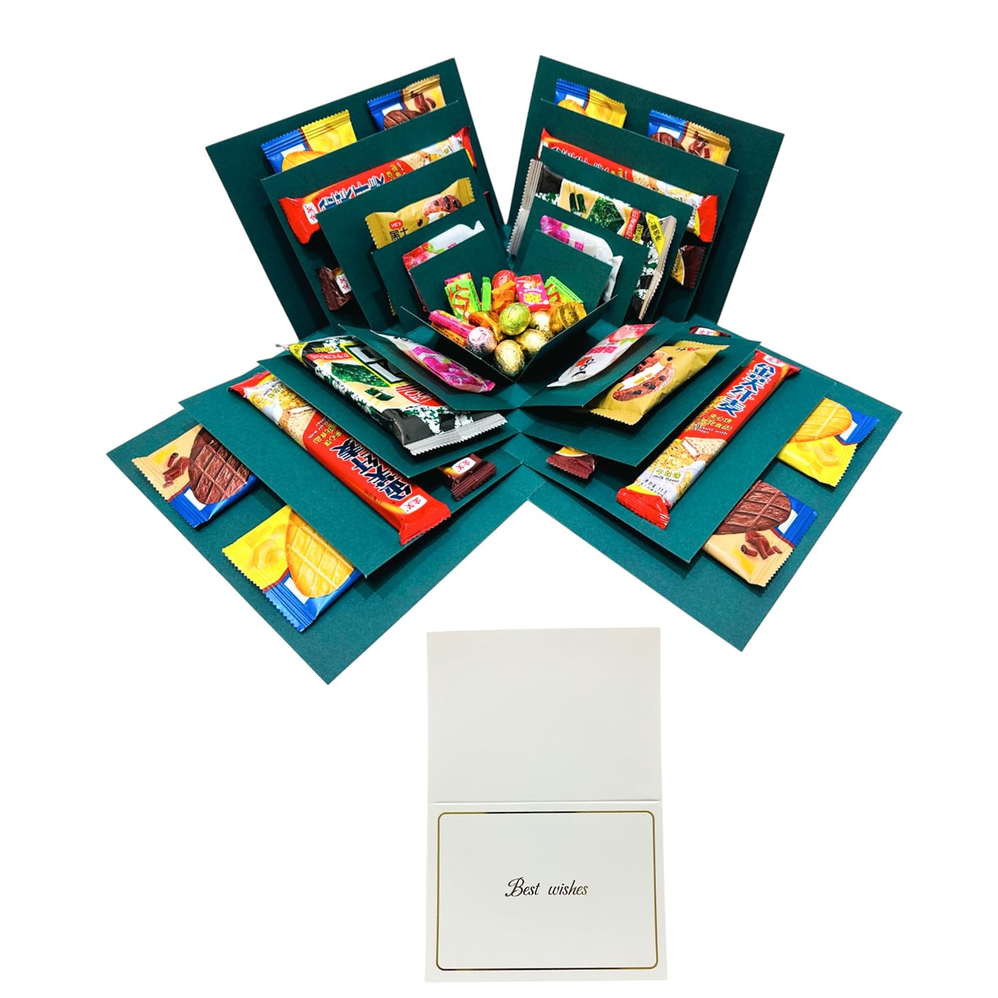 Hryan 5 Layer Gift Box, Multi Layered Explosion Photo DIY Box, Creative Surprise Picture Gift for Important Days and Holidays. (GREEN)