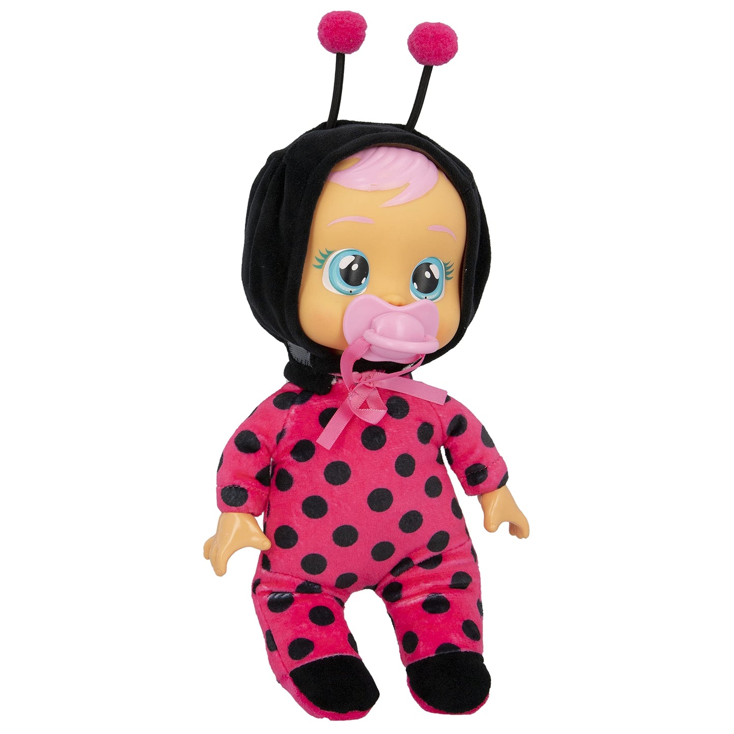 Cry Babies Tiny Cuddles Lady - 9 inch Baby Doll, Cries Real tears. Red and Black, Multicolor