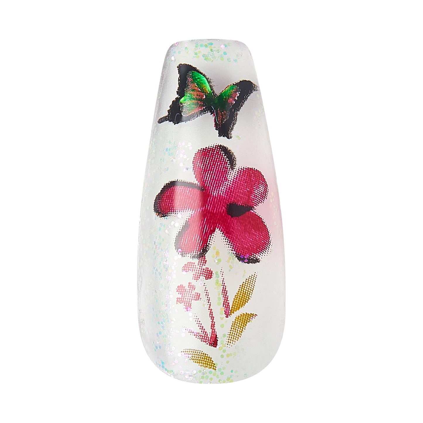 KISS Gel Fantasy Press On Nails, Nail glue included, Jelly Cookie', Pink, Long Size, Coffin Shape, Includes 28 Nails, 2g glue, 1 Manicure Stick, 1 Mini File (Pack of 2)