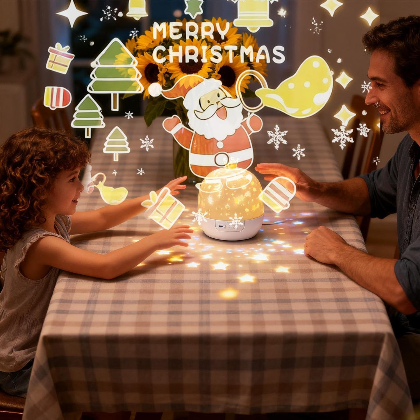 Kids Night Light Projector – USB ABS, 360 Rotation Lamp, Ceiling Projection Display, Sleep Ambience Creation | Perfect for Nursery Bedtime Sleep, Room Comfort, Calm Evening Routine, Gentle