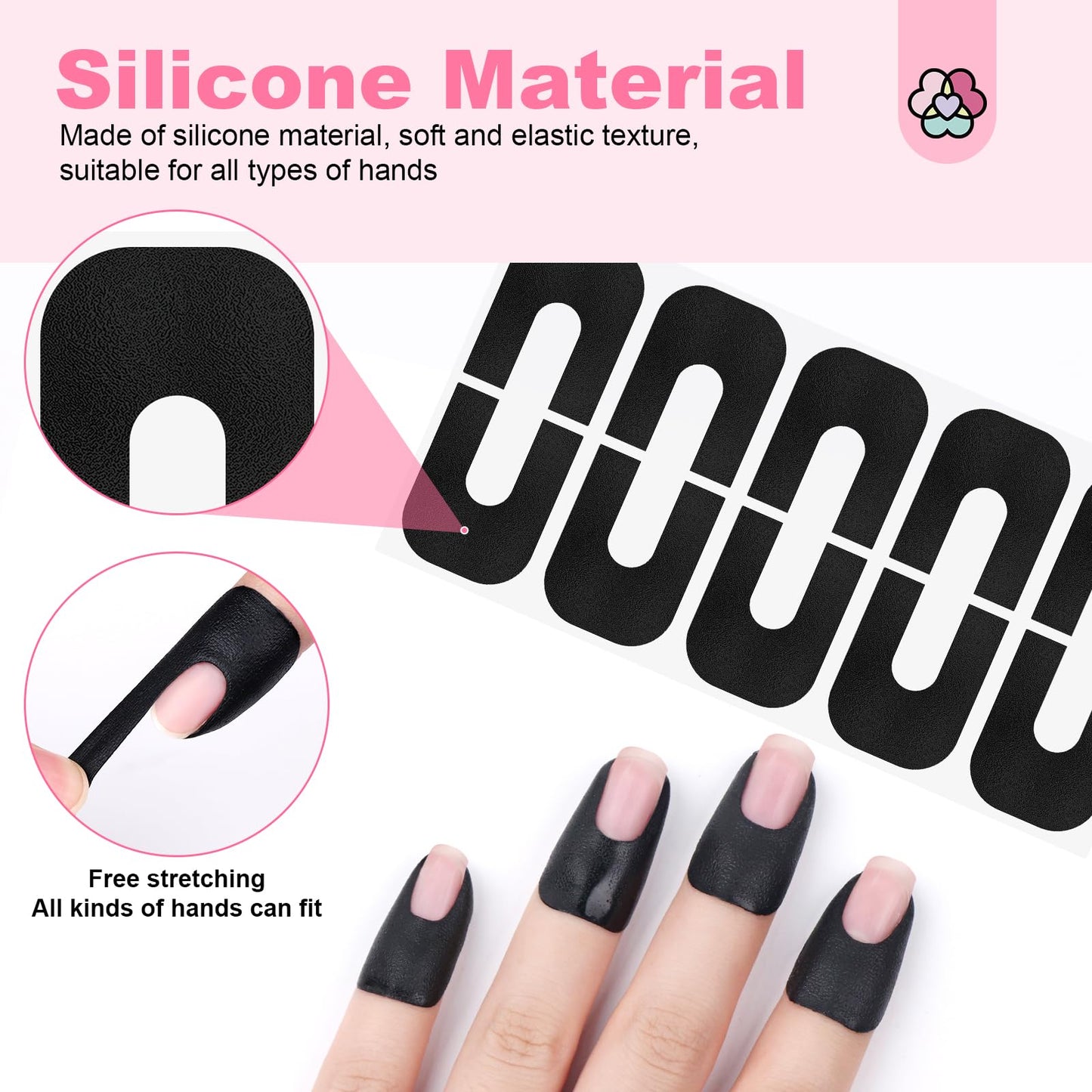 SAVILAND Nail Polish Protector for Fingers: 100PCS U V Protection U-Shaped Nail Protector Cuticle Protector for Nails Painting Peel Off Nails Tape for Airbrush Gel Polish Nail Art