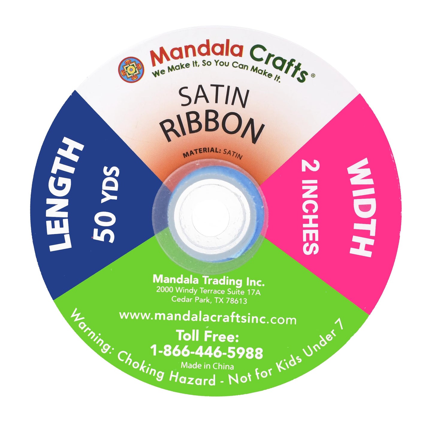 Mandala Crafts Black Satin Ribbon for Crafts - 50 Yards 2 Inch Wide Fabric Ribbons for Gift Wrapping, Flower Bouquets, and Wedding Party Décor