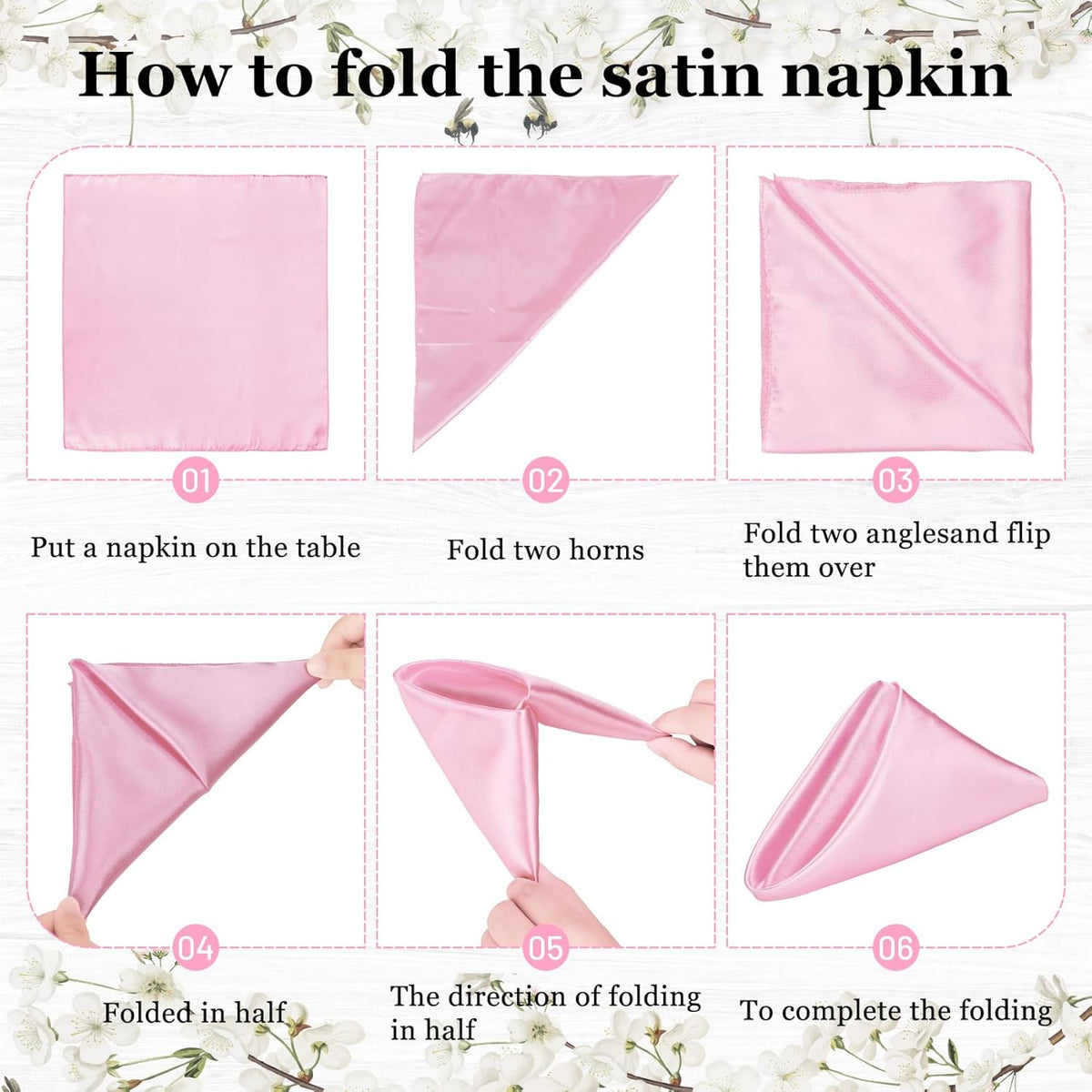 Bailarina 120 Pack Pink Satin Napkins,17x17 Inches Wedding Napkins Square Soft Silky Table Napkins Bulk Decorative Elegant Cloth Napkin for Party Decoration, Banquet,Wedding,Graduation