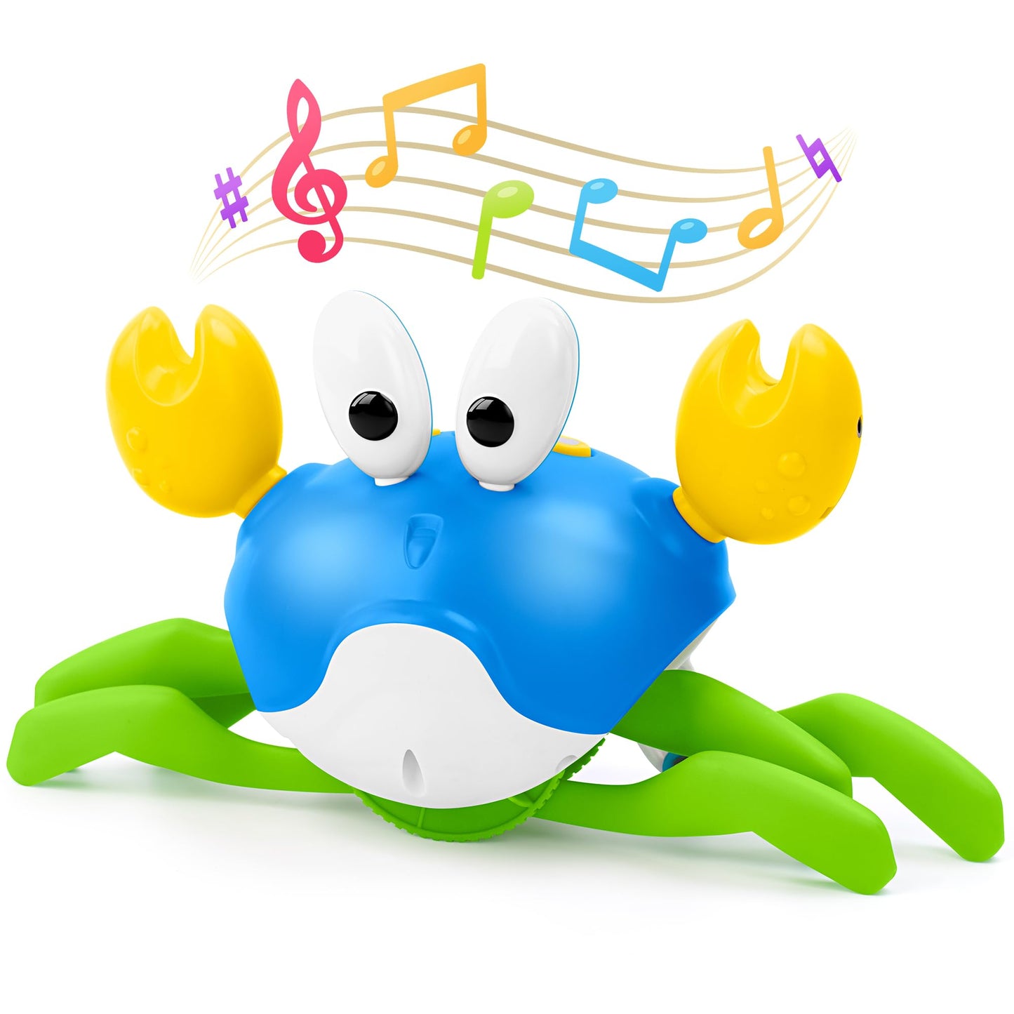 Hielse Crawling Crab Baby Toy, Increase Baby's Tummy Time Crab, Inspire Crawling, Automatic Obstacle, Rechargeable, Music, Remote Control Truck, Recording, Dancing Crab Toy RC Car for Kid Development