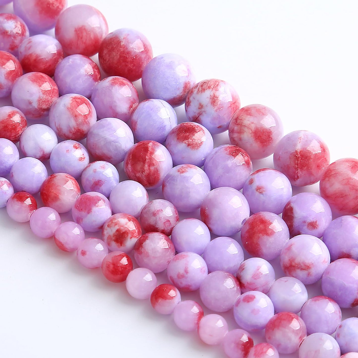 8MM 46PCS Purple Red Persian Jade Spacer Loose Beads for Jewelry Making DIY Bracelet Necklace