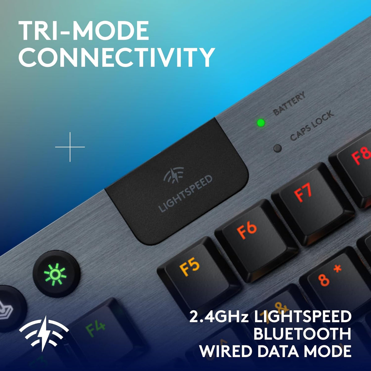 Logitech G915 X Lightspeed TKL Wireless Mechanical Gaming Keyboard, Double-Shot PBT Keycaps, Fully Programmable Keys, RGB Backlit Mac/PC Gaming Keyboards, Aluminum Finish, GL Linear Switches, Black