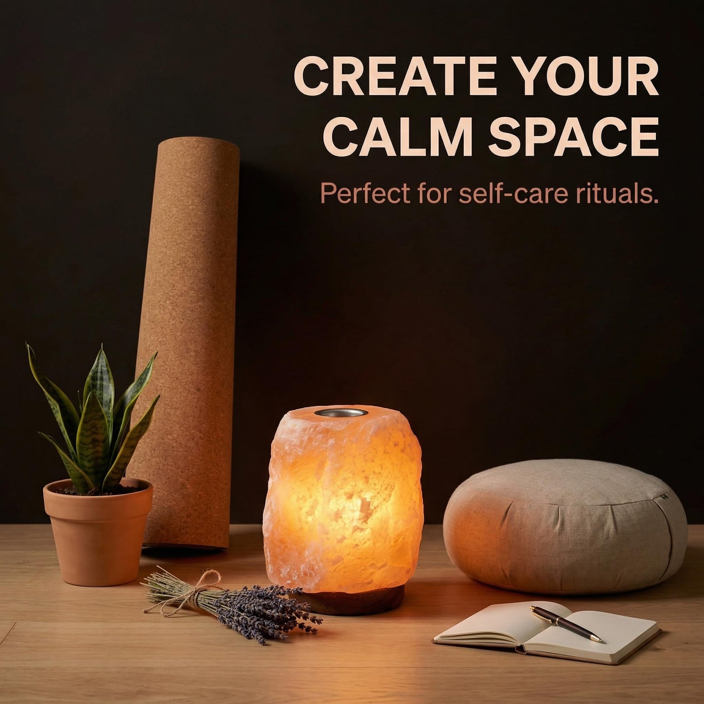 Himalayan Salt Lamp with Aromatherapy Tray & Dimmer Switch - Salt Rock Lamp for Bedroom, Relaxation & Sleep | Calming Meditation Spa Lamp | Himalayan Salt Diffuser | Warm Glow Night Light | Gift Ready