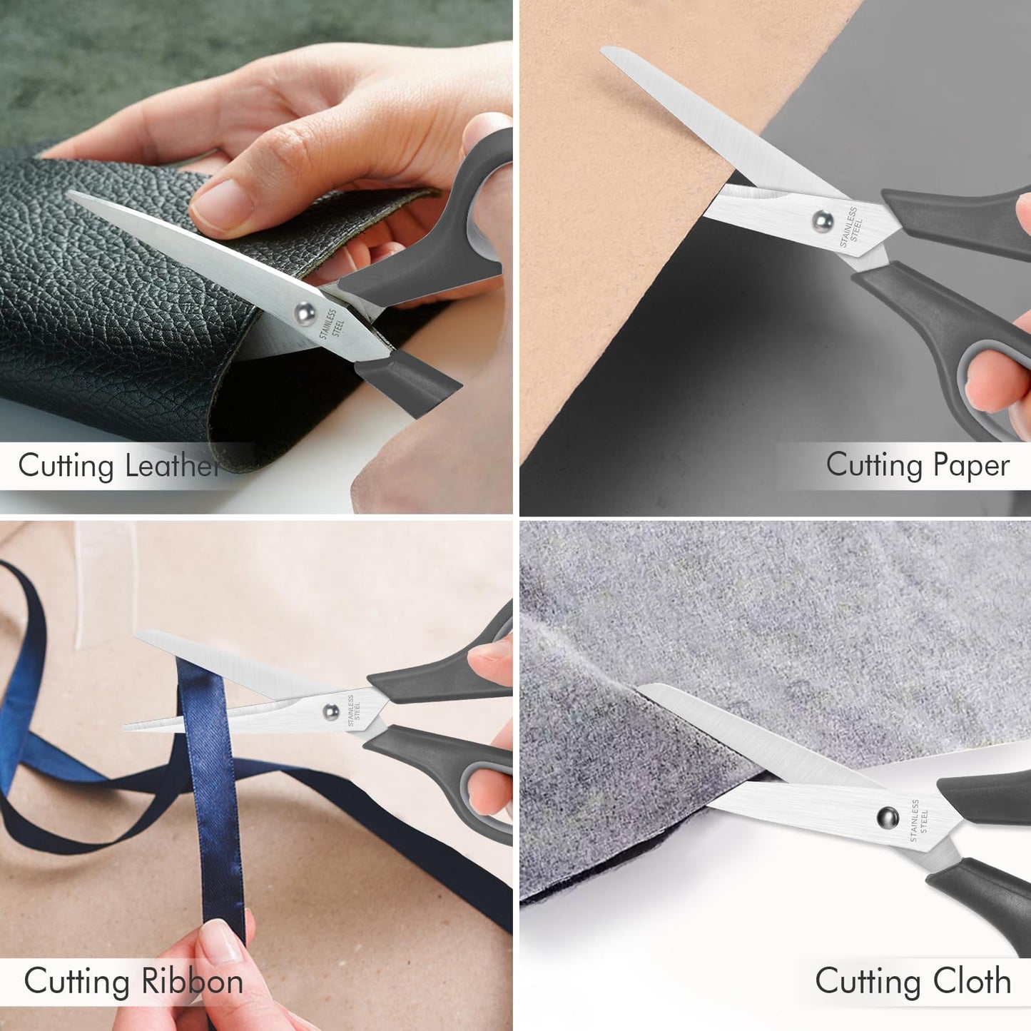 24 Packs Scissors Bulk, 8 Inch Scissors All Purpose Sharp Sewing Fabric Shears for Office Home School Supplies, Middle/High School Student Teacher Classroom Craft Scissor, Comfort Right/Left Handles