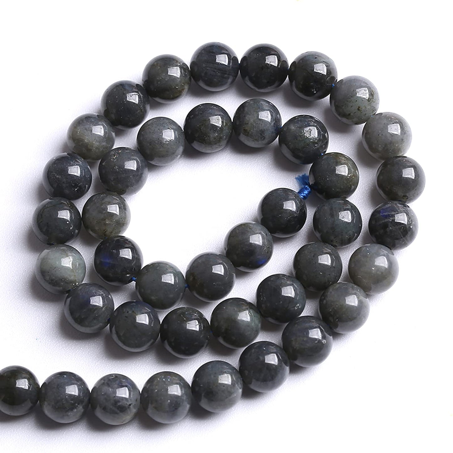 6MM 60PCS Natural Stone Black Labradorite Beads Crystal Loose Beads for Jewelry Making DIY Bracelet