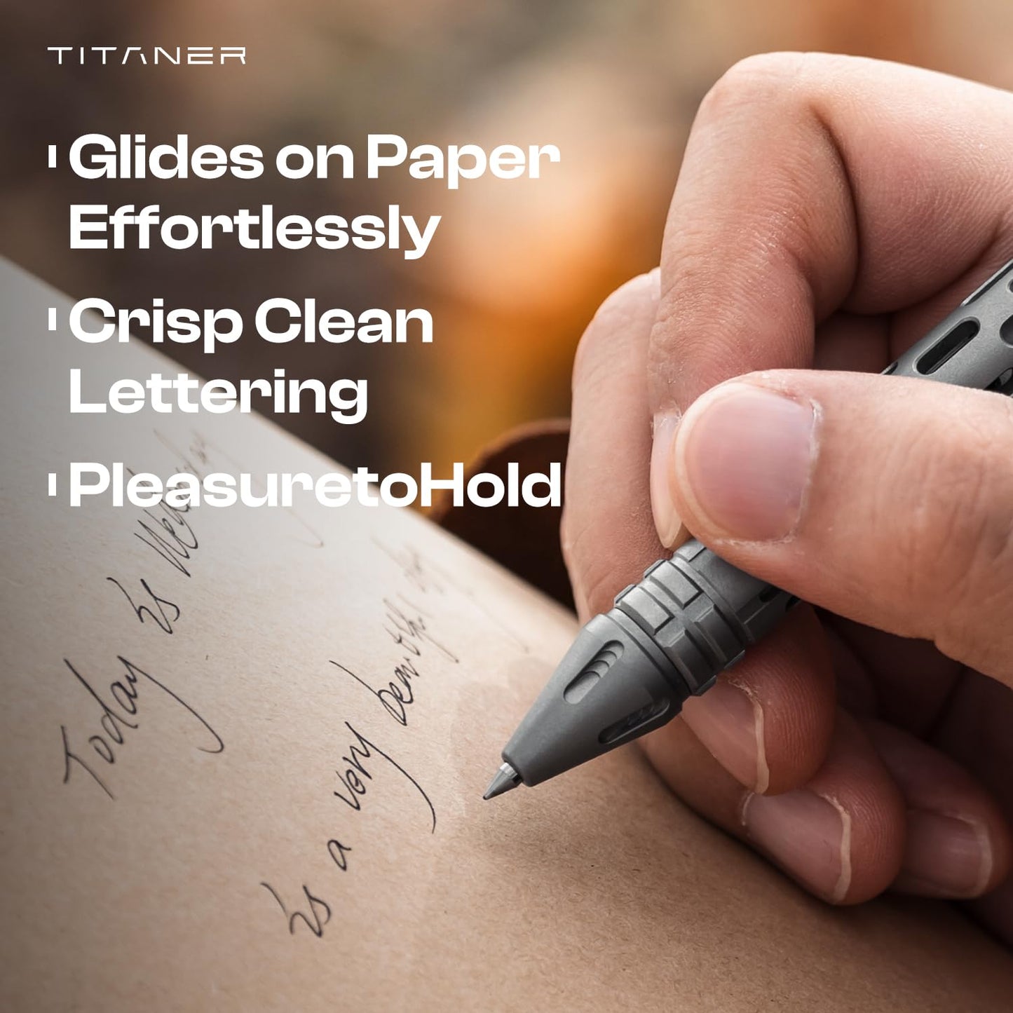 Titaner Barrel X the Titanium Tactical Bolt Action Pen - EDC Pen with 30s Meditation Gyro, Ceramic Attack Head, G2 Refill Compatible,Assemblable 16 Glow Slots for Stress Relief & Outdoor Survival