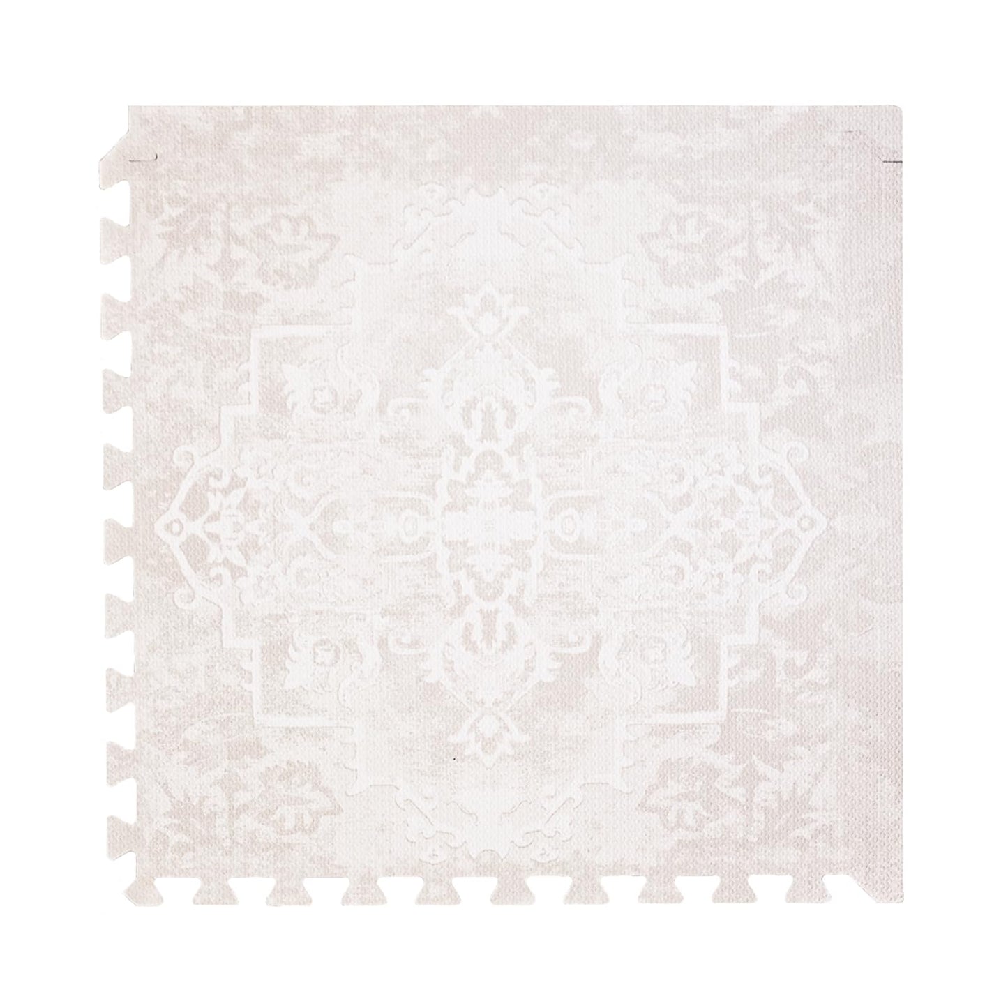 Toddlekind Playmat - Premium Foam Playmat 4 x 6 feet 6 Tile Extra Thick Foam Floor Puzzle Mat for Babies/Toddlers Stylish Non-Toxic Odorless. Perfect for Tummy Time Crawling and Play. 0m+ (off white)