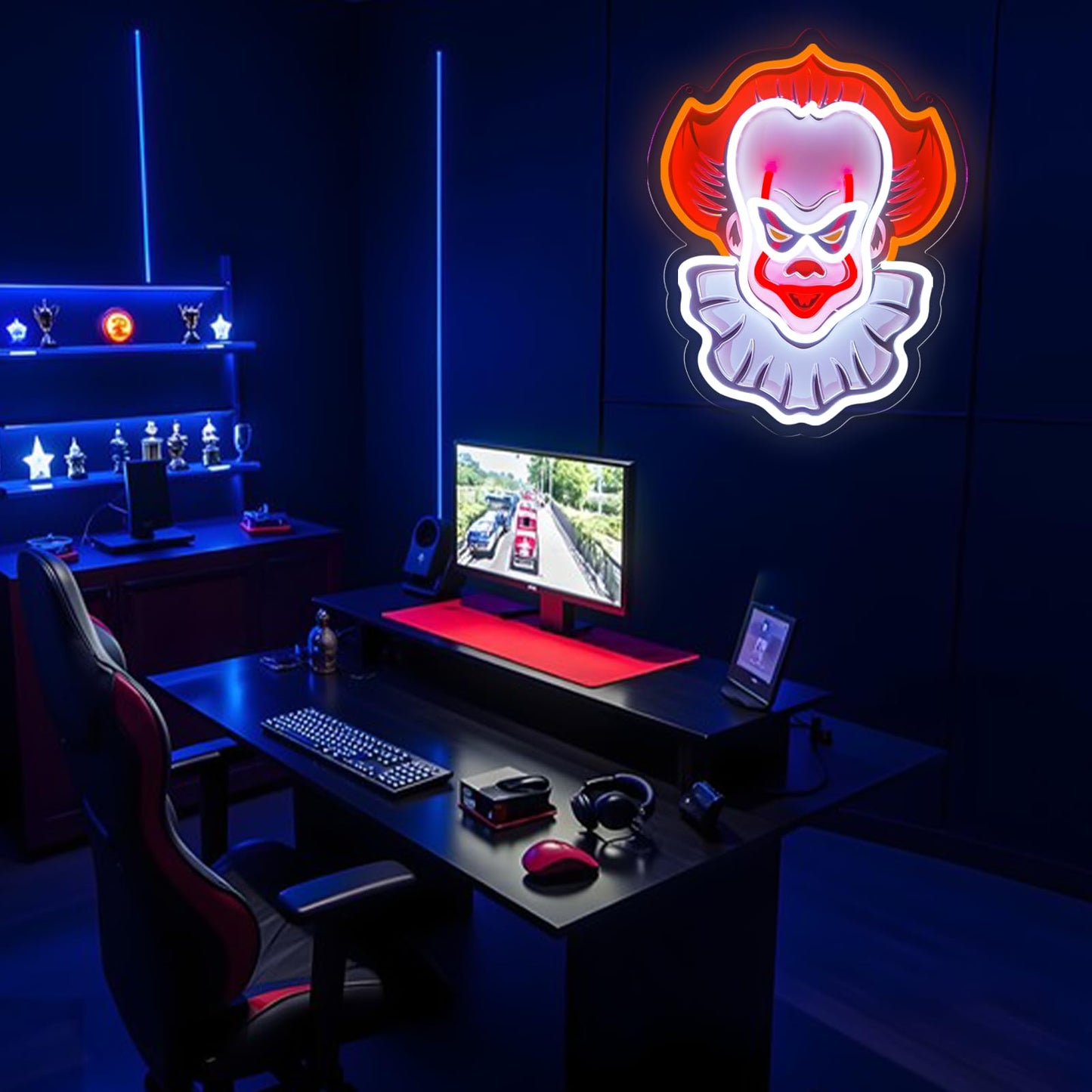 OIZEGO Clown Neon Signs for Wall Decor Neon Lights for Bedroom Led Business Signs Suitable for Man Cave Bar Pub Restaurant Art