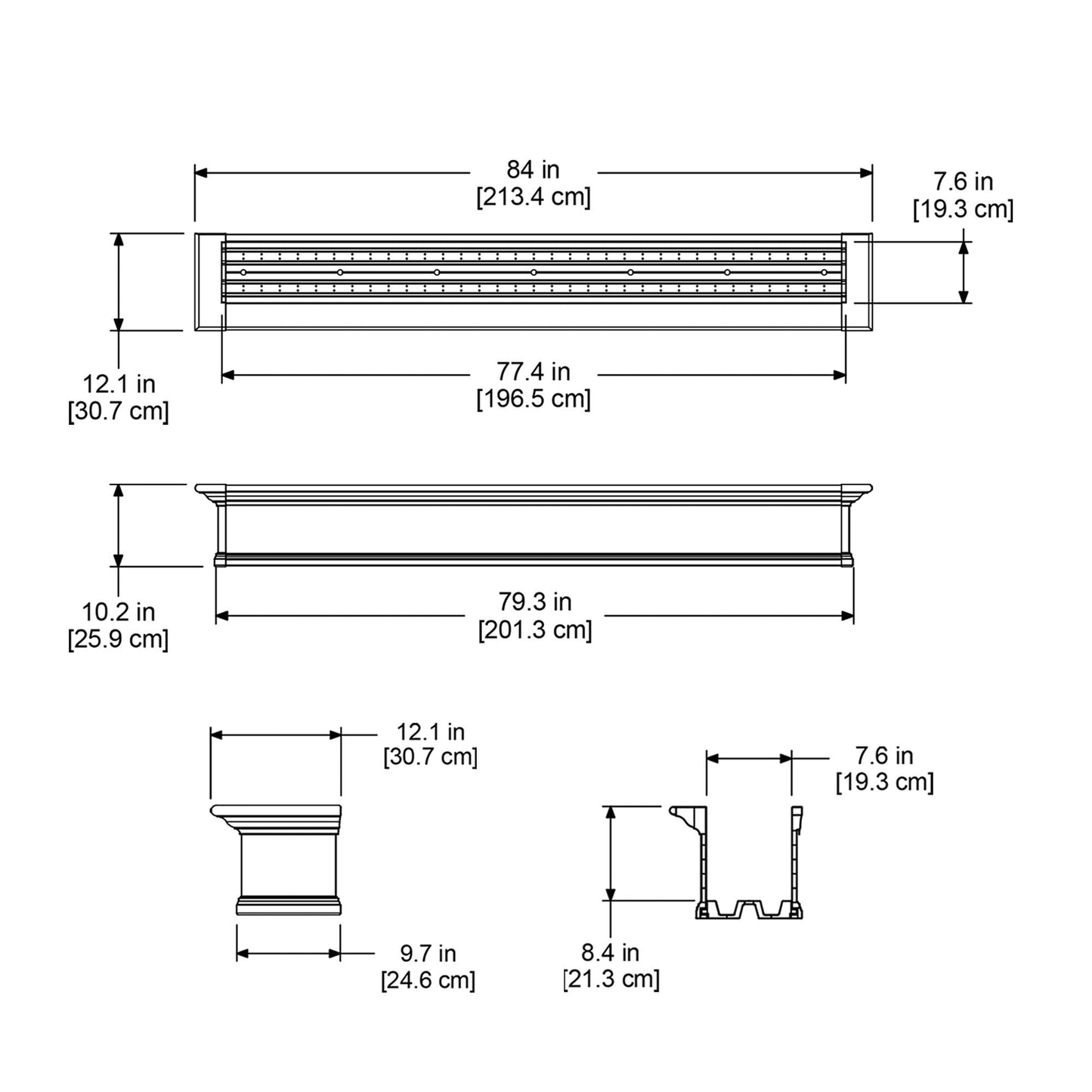 Mayne 4826-W Yorkshire Window Box, 6-Foot, White